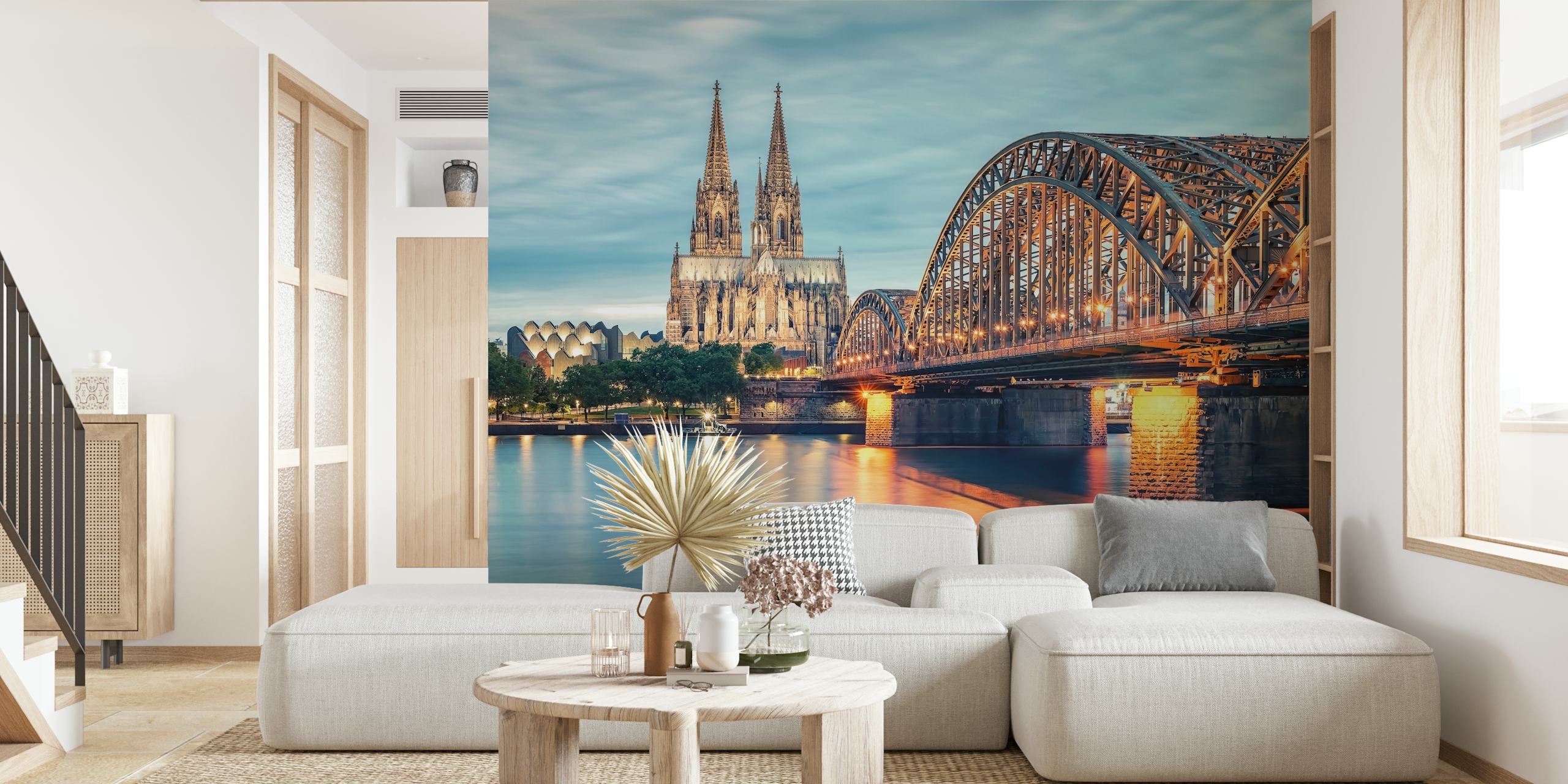 Cologne skyline wallpaper in a room