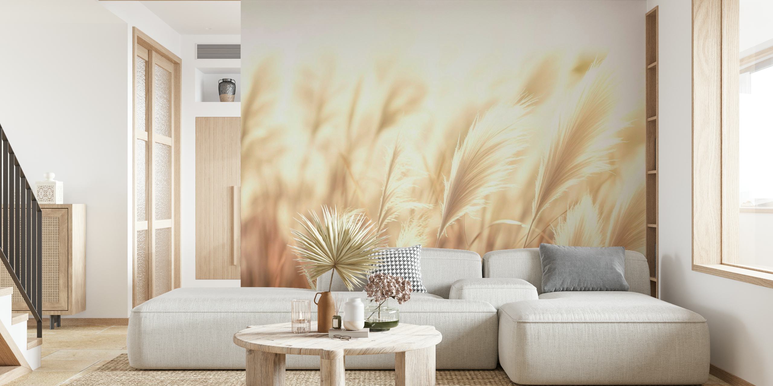 Mural de parede Serenity Swirls retratando redemoinhos suaves em tons quentes