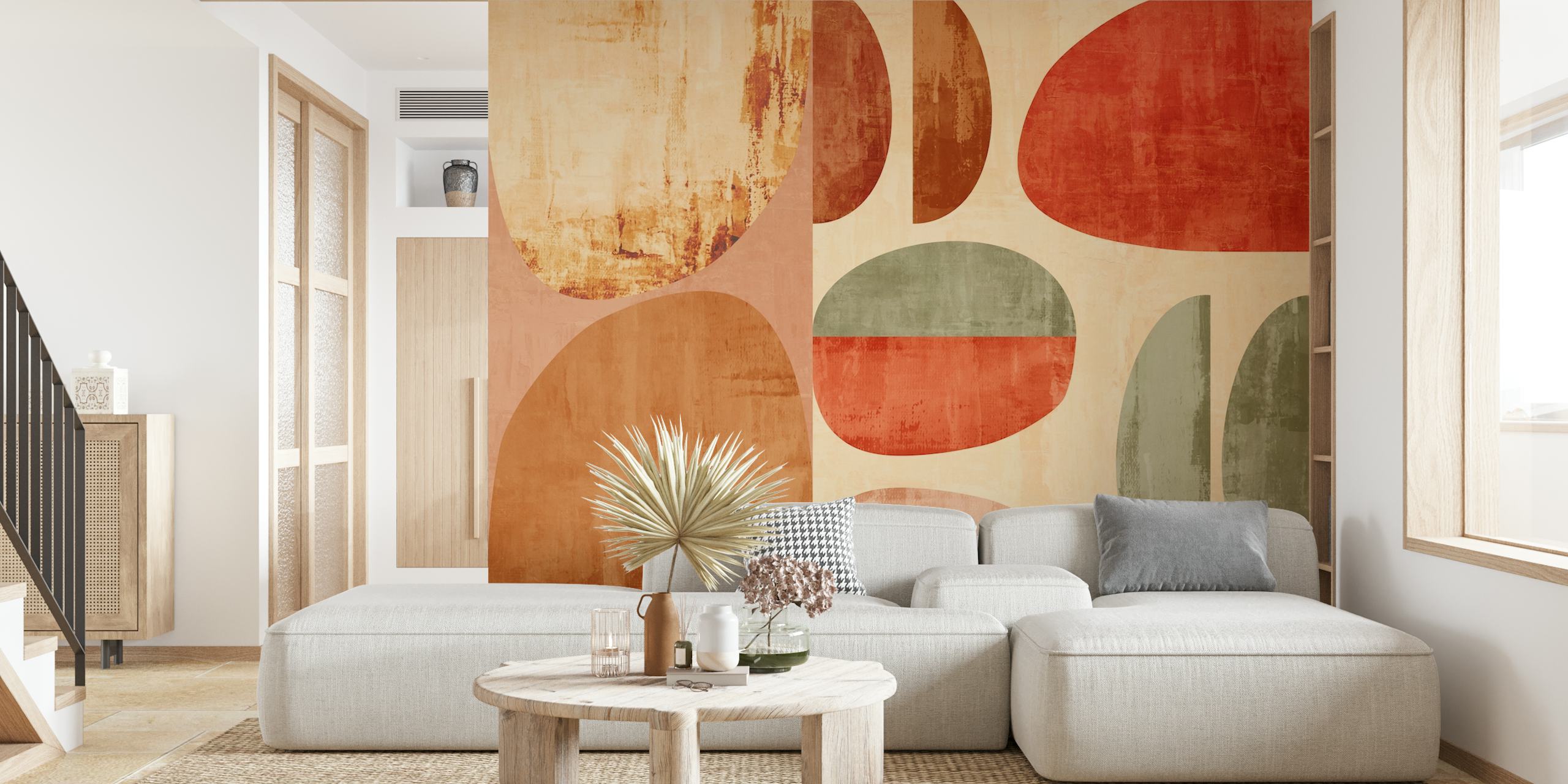 Red and Green Rustic Abstract Tapetdesign