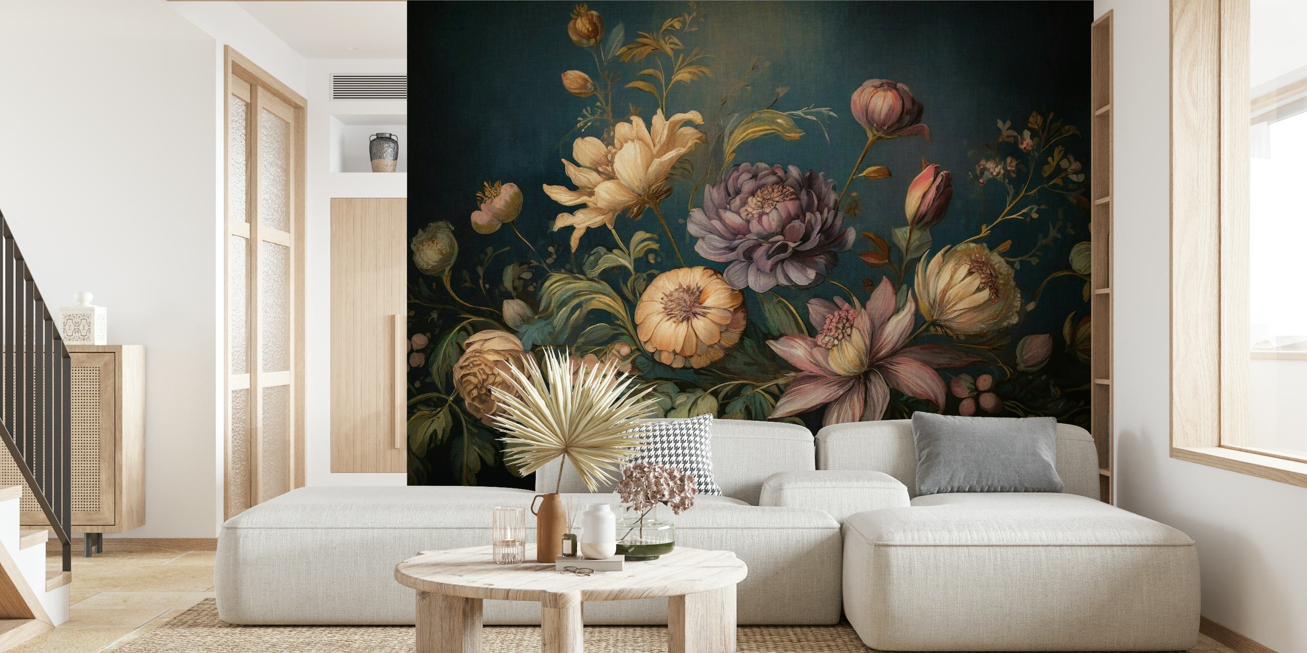 Baroque bouquet of flowers wallpaper