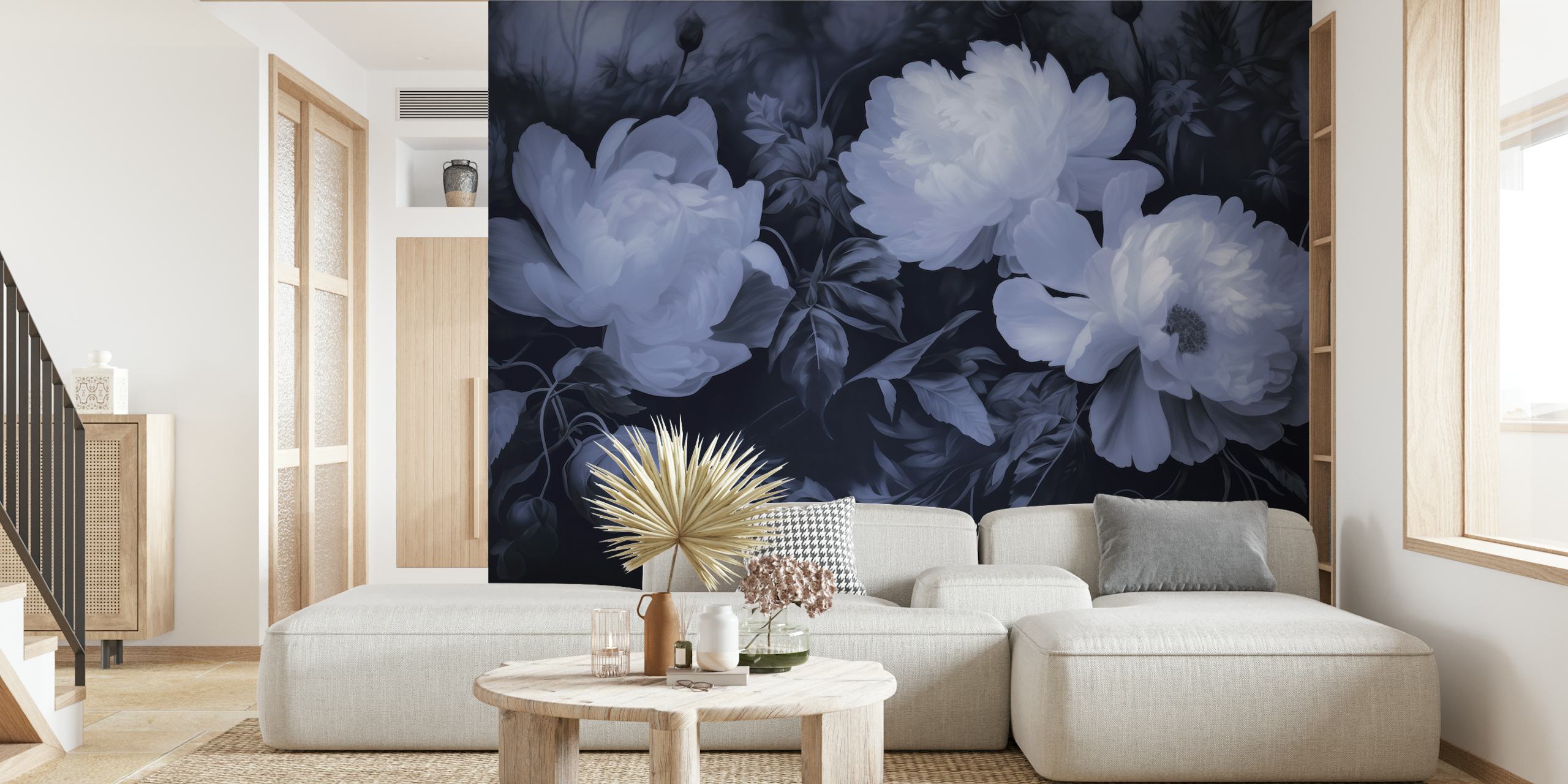 Carta da parati Opulent Baroque Flowers in una stanza