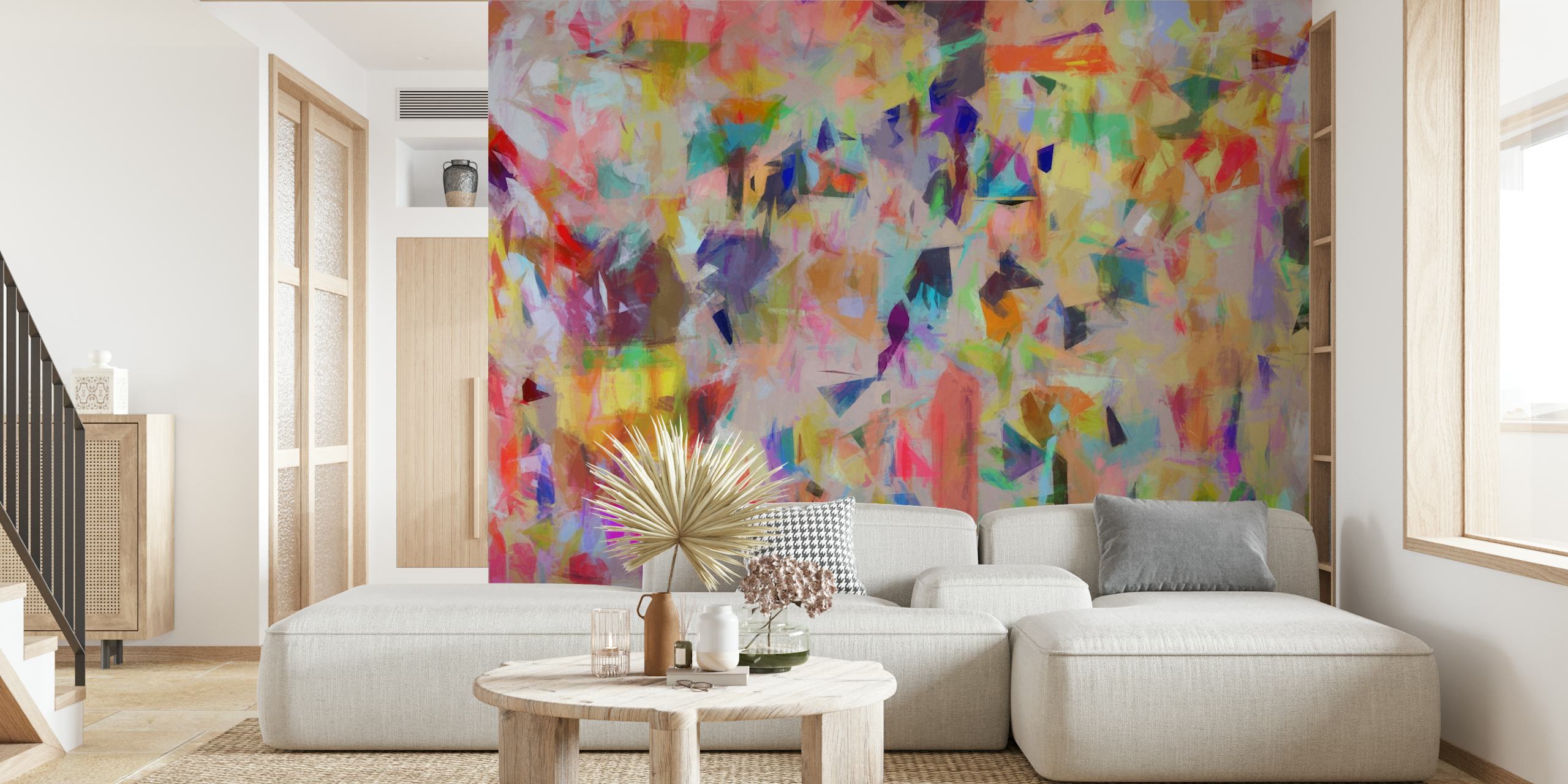 Colorful abstract geometric shapes wallpaper