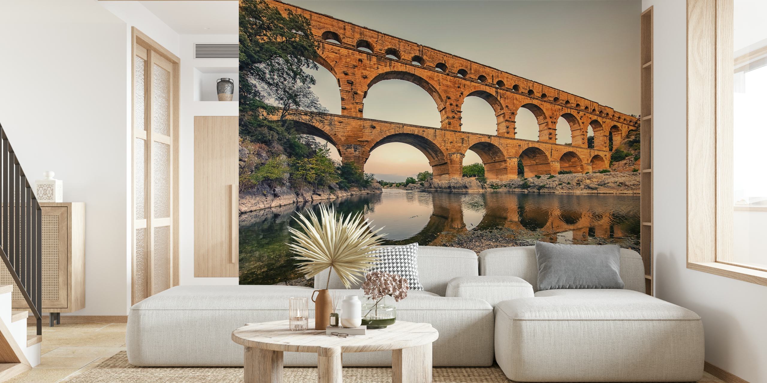 Pont Du Gard wallpaper in a room