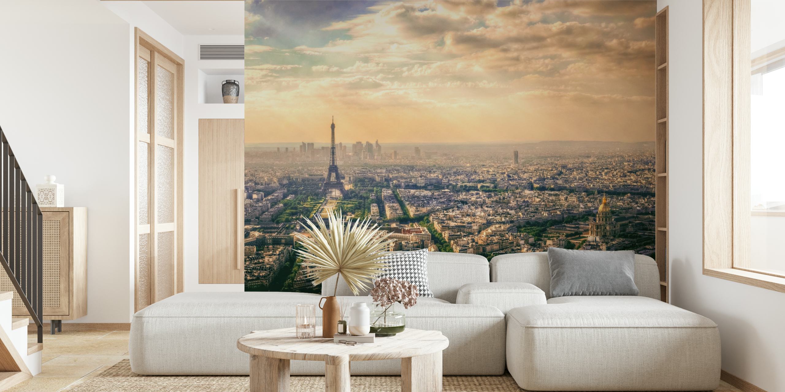 Paris, France τοιχογραφία με τον Πύργο του Άιφελ και αστικό τοπίο