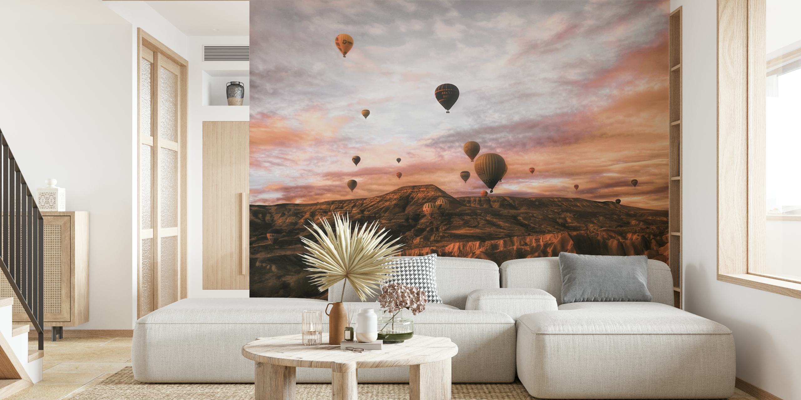 Cappadocia varmluftsballonger vid soluppgången fototapet