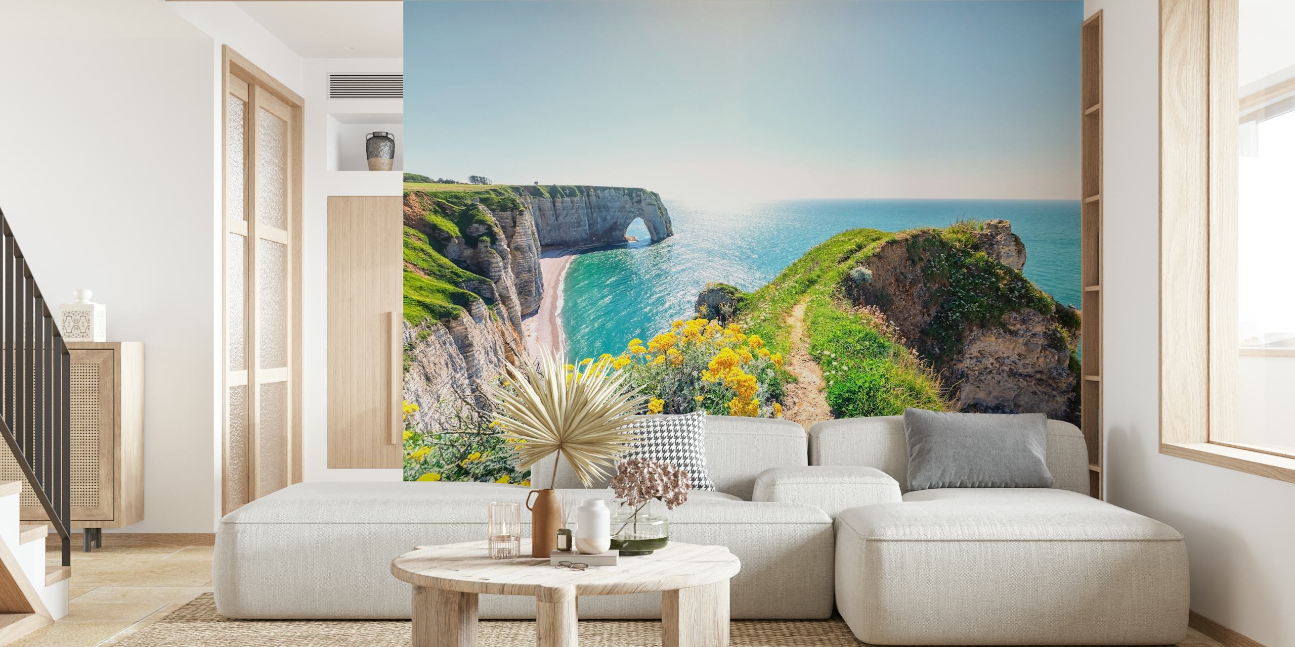 Landscape in Etretat papel pintado en una habitación