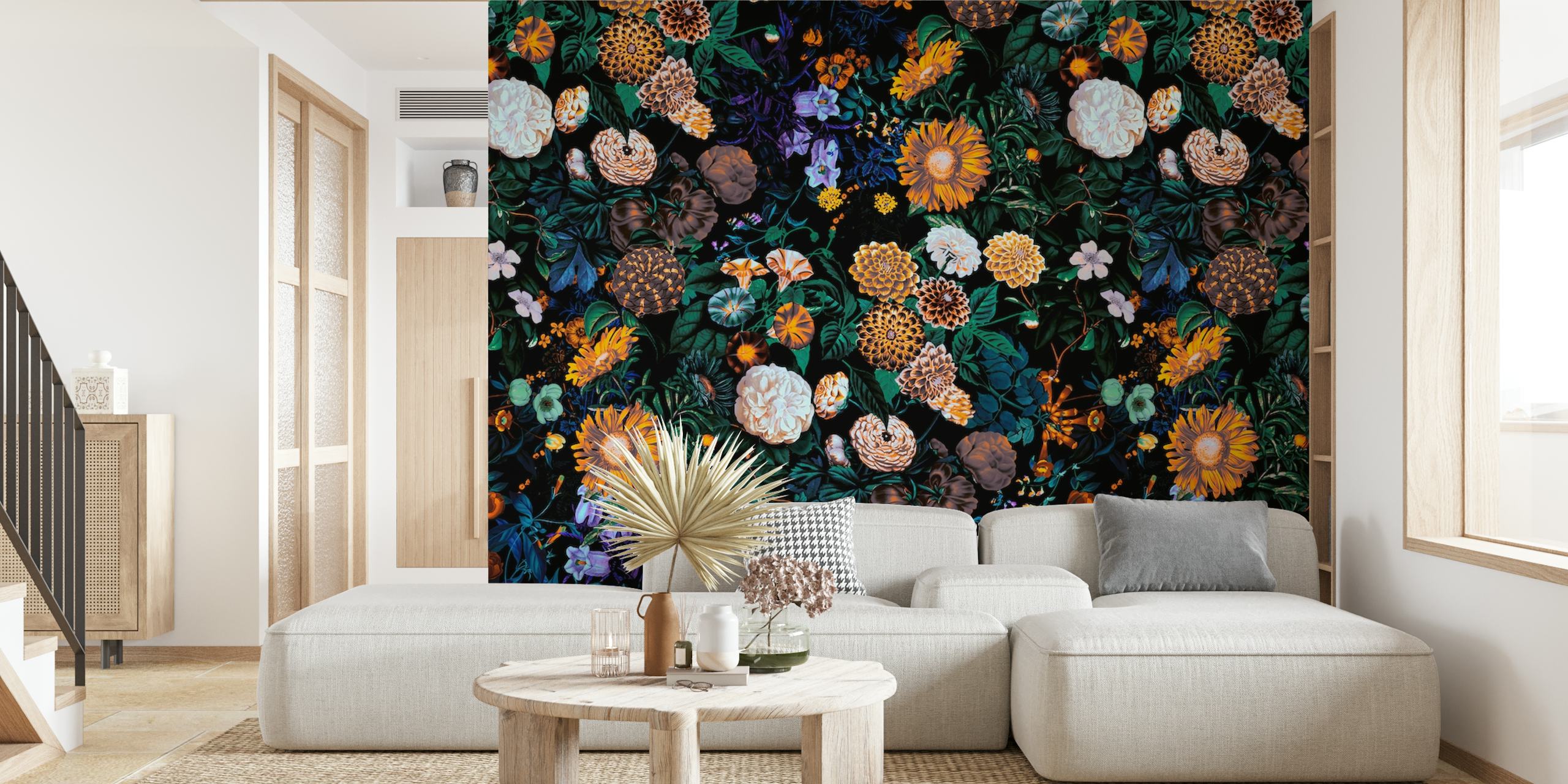 Ταπετσαρία Multicolor Night Forest σε ένα δωμάτιο