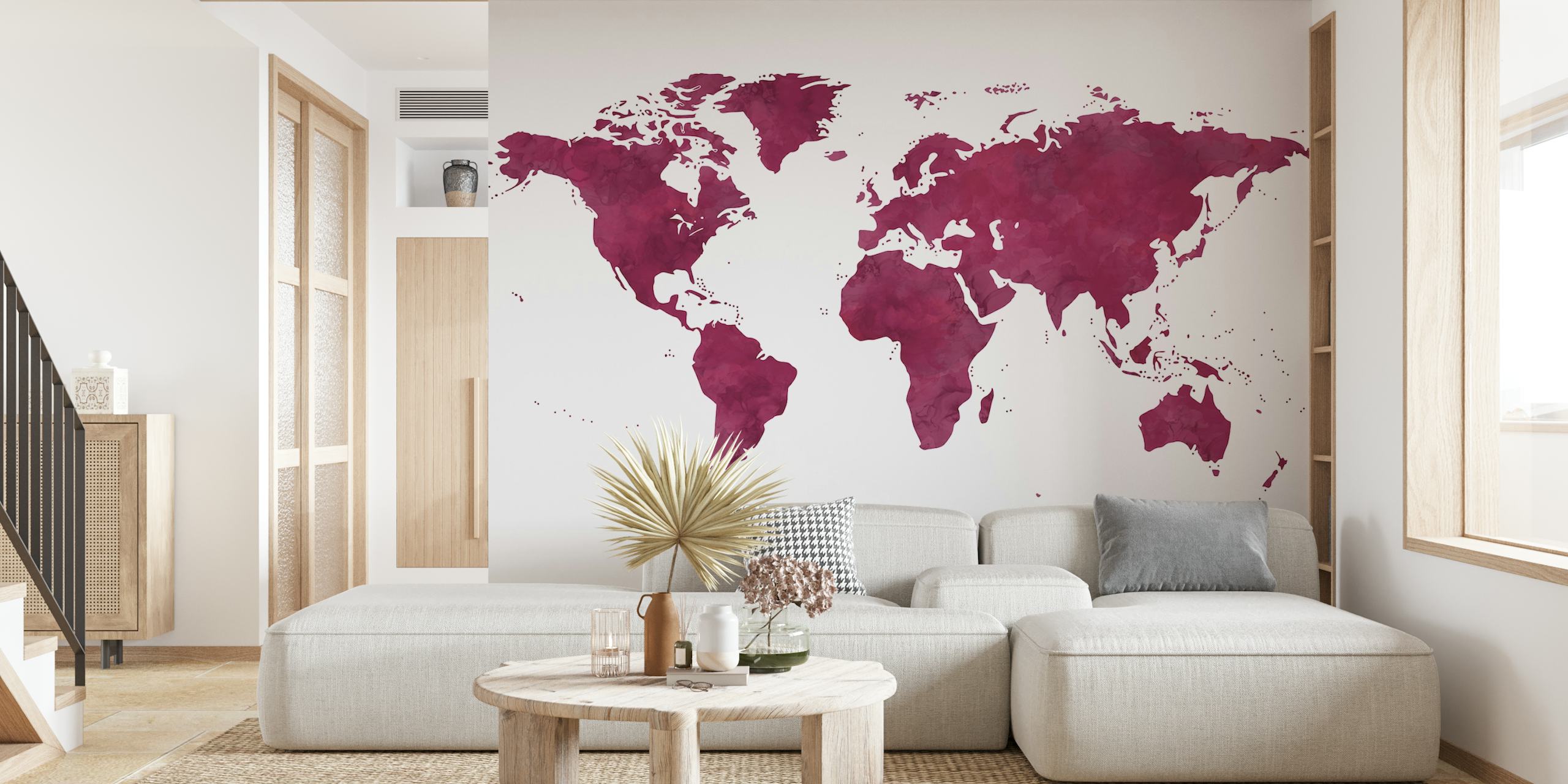 Βαφή τοίχου παγκόσμιος χάρτης μωβ