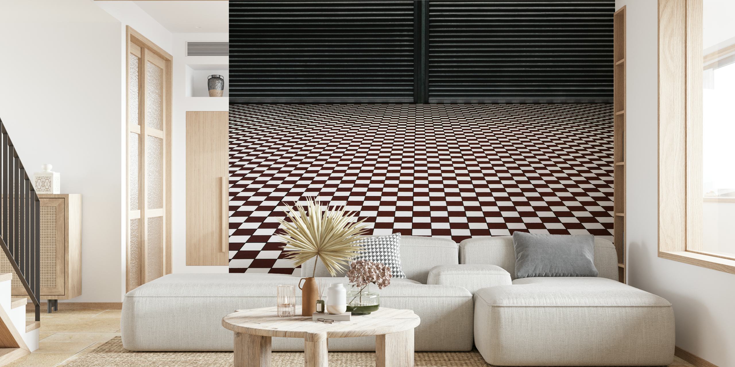 hypnotisches Bodenmuster wallpaper in einem Raum