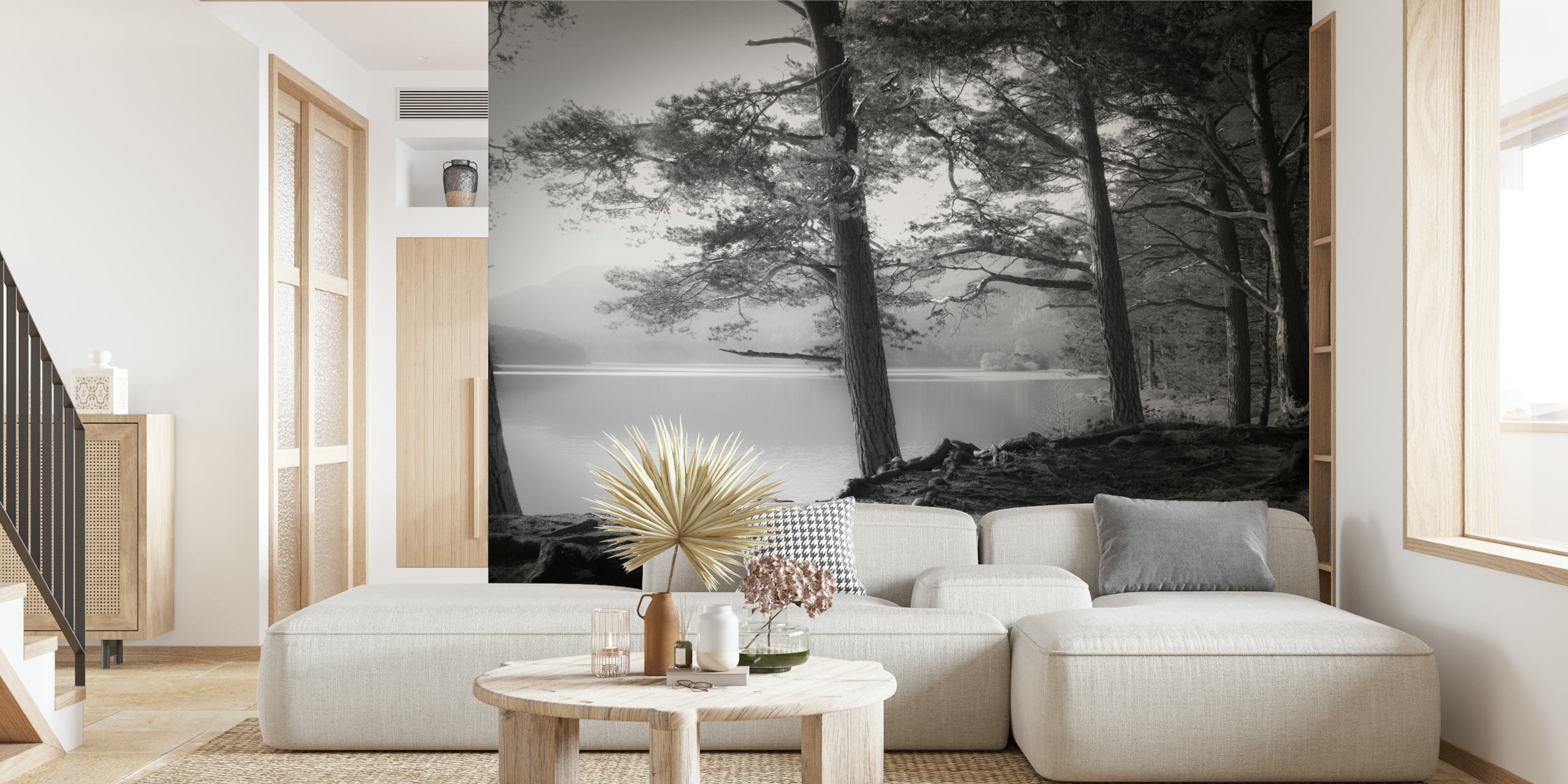 Loch an Eilein wallpaper in a stylish room