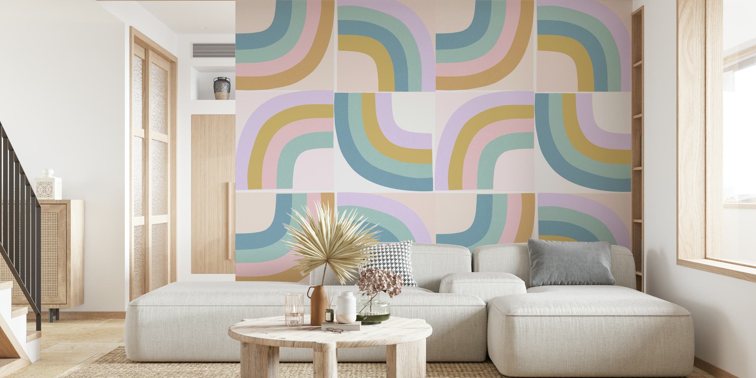 Retro Rainbow Deco Tiles i et rum