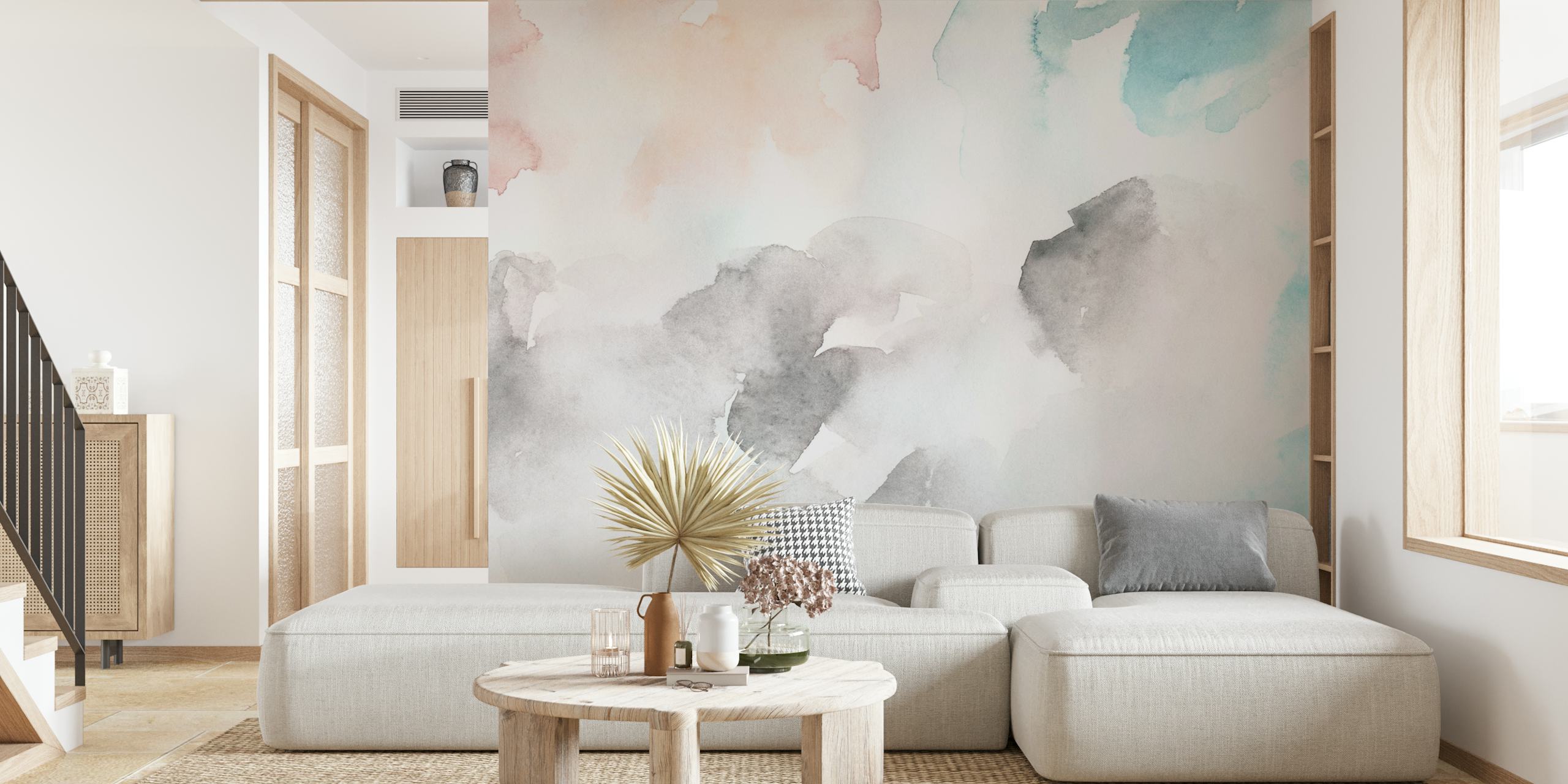Hand-painted watercolor wallpaper design