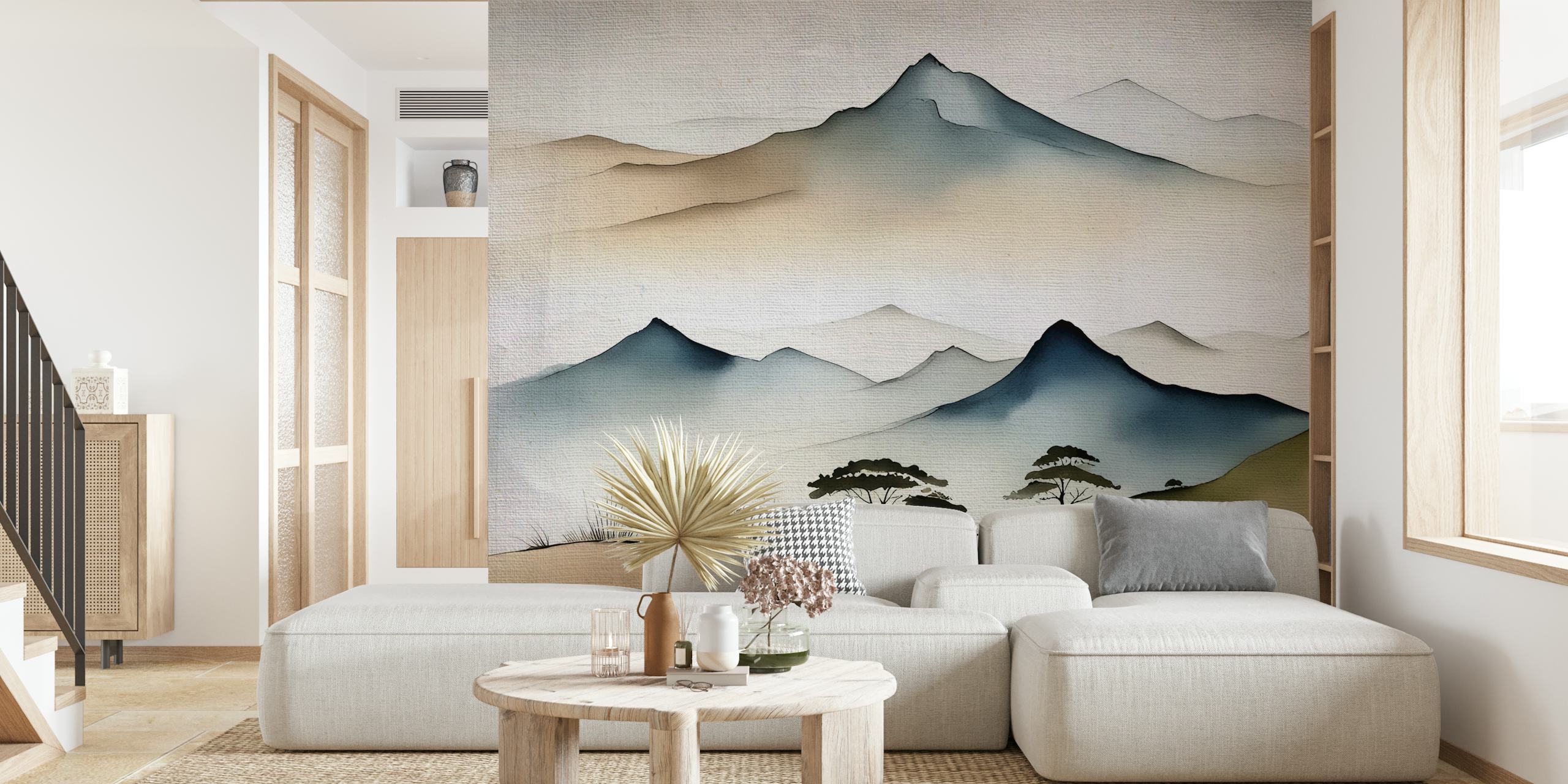 Design de papier peint Zen Mountains dans une pièce