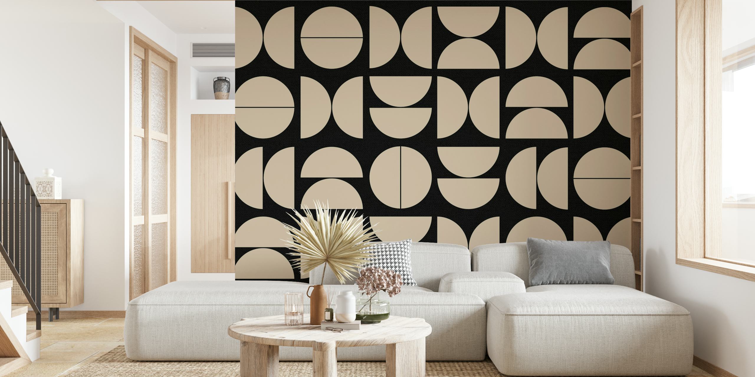 Black Tan Bauhaus behangontwerp