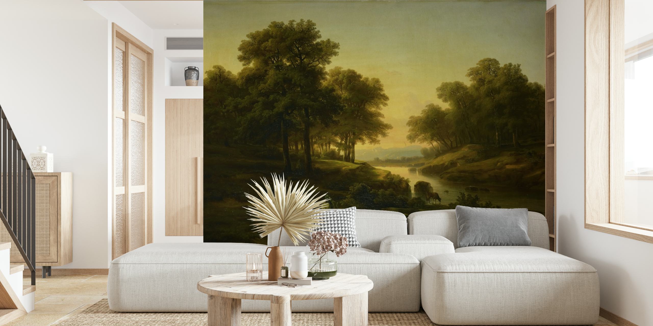 Papel de parede vintage e Antique Landscape Scenery
