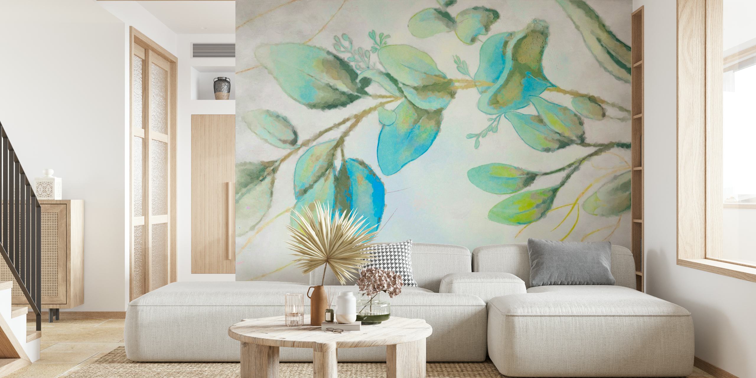 Painted Eucalyptus Leaves wallpaper