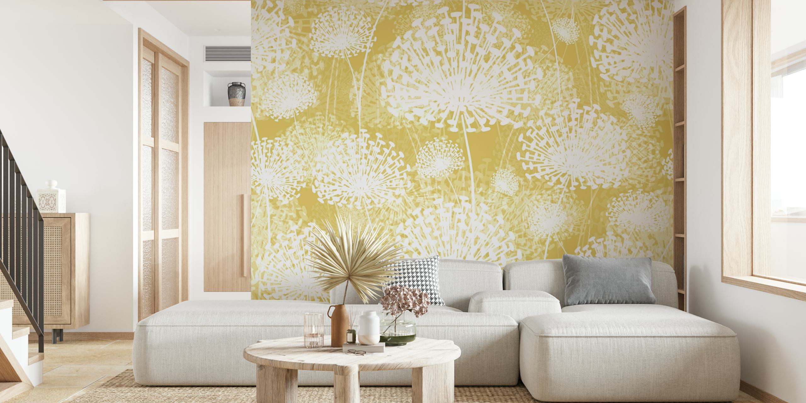 Dandelions Sand wallpaper in a room