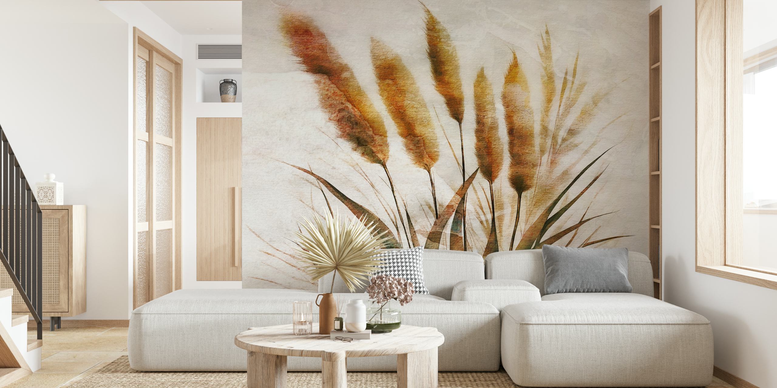 Papel pintado Serene Grass Land en una habitación