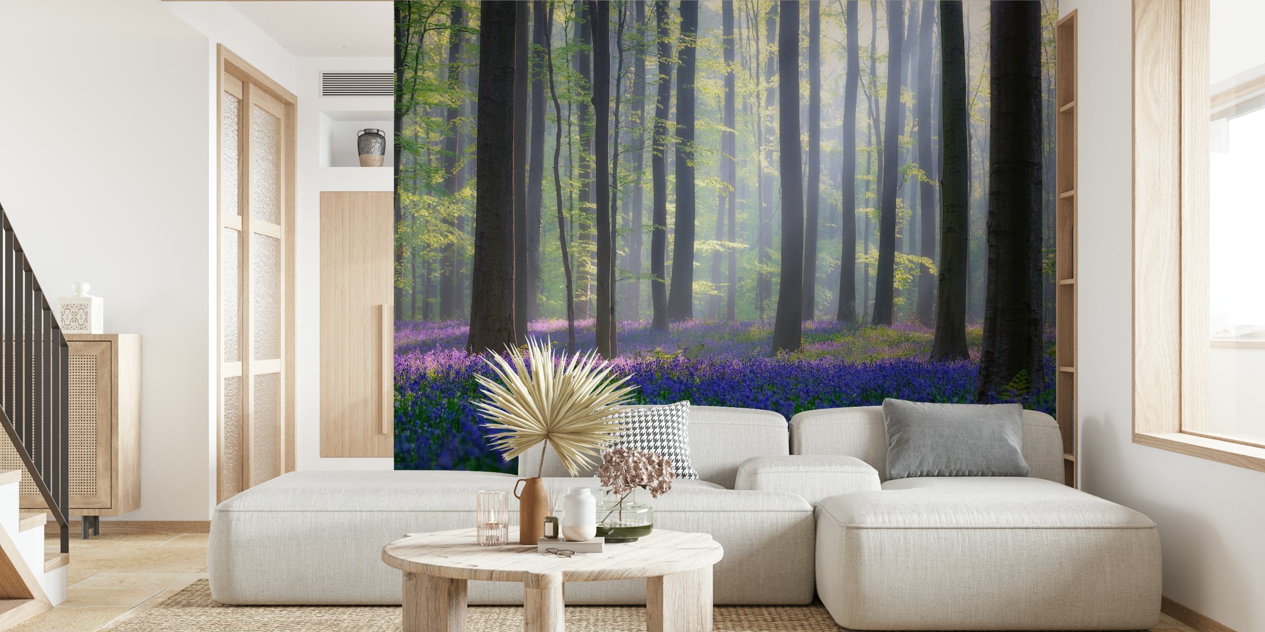 Bluebells tapet vist i et rum