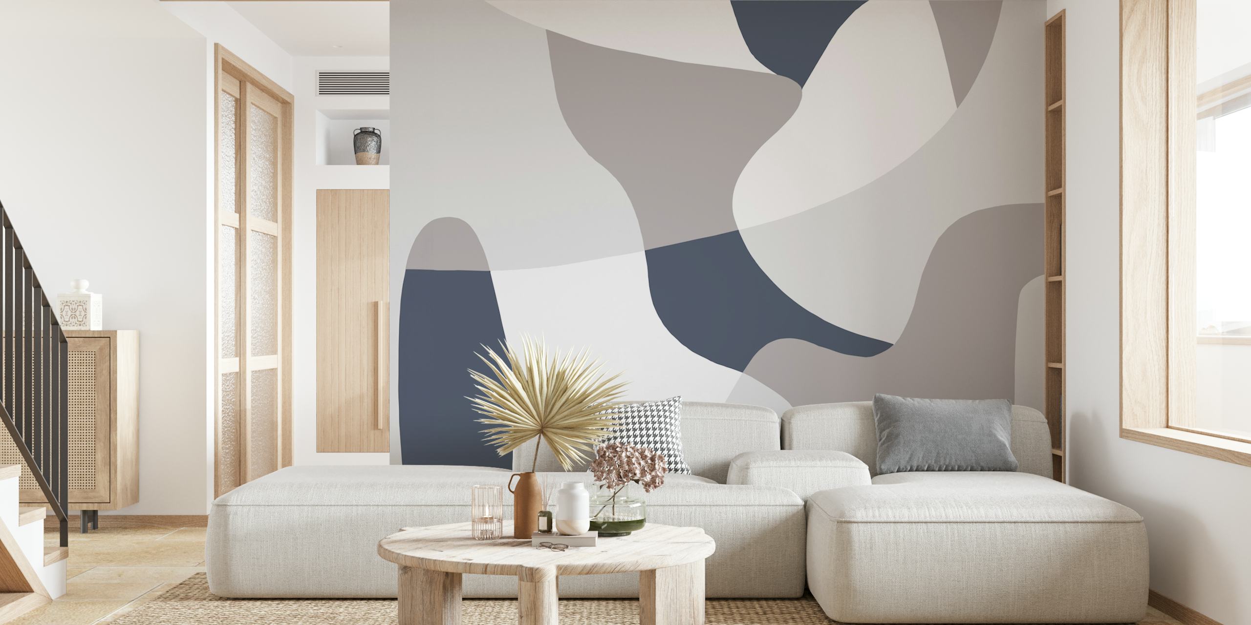 Modern wallpaper with abstract organic shapes