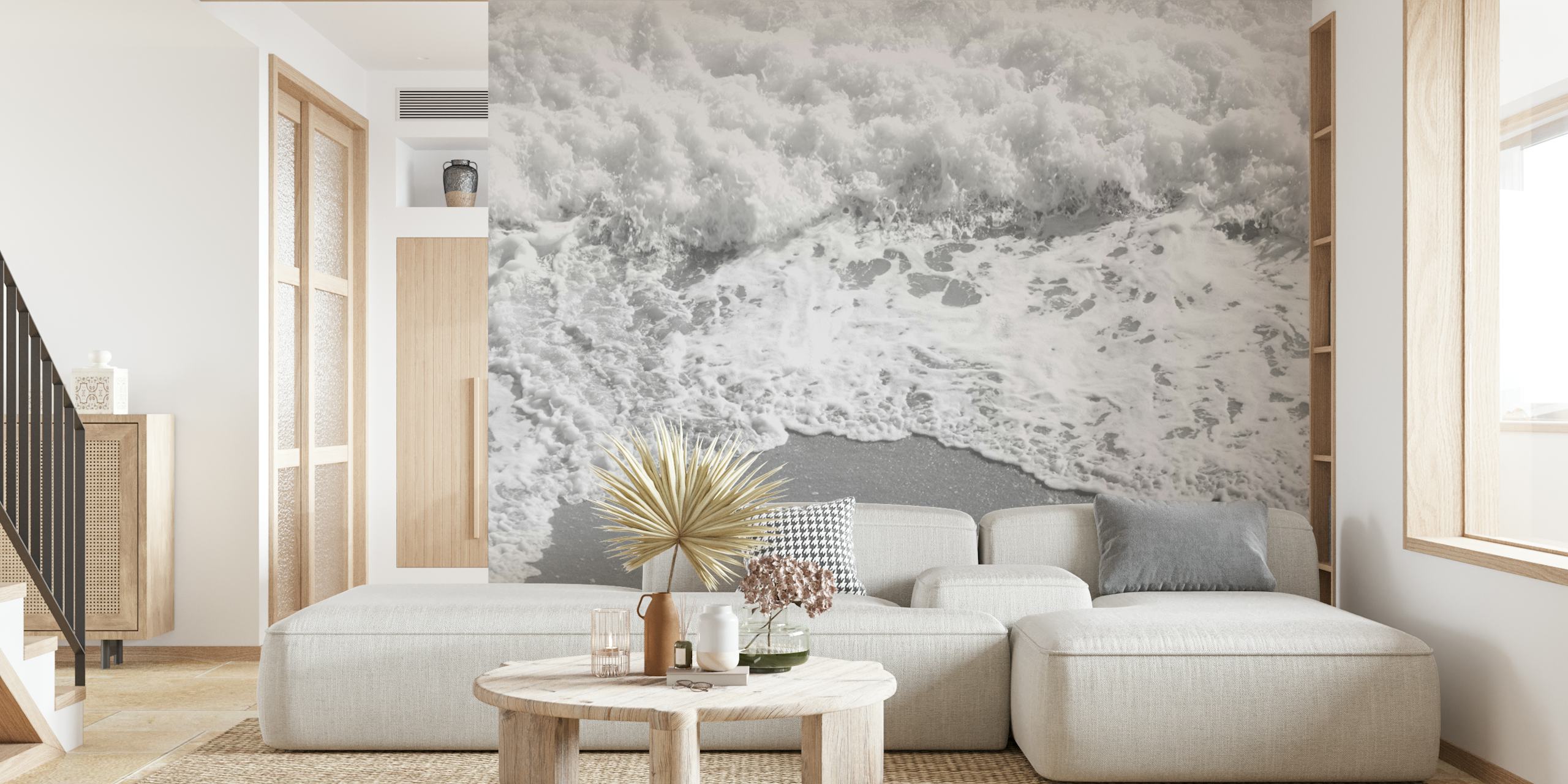 Algarve Ocean Dream 5 - Ocean waves gentle on sandy beach wall mural