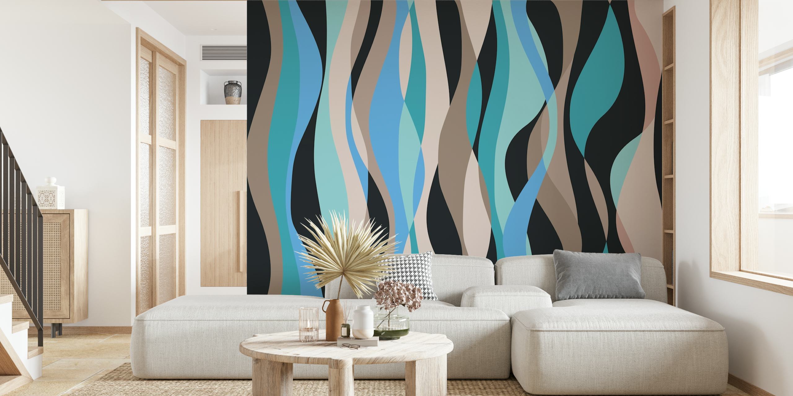 Tapeta Colorful Waves 7 w pokoju