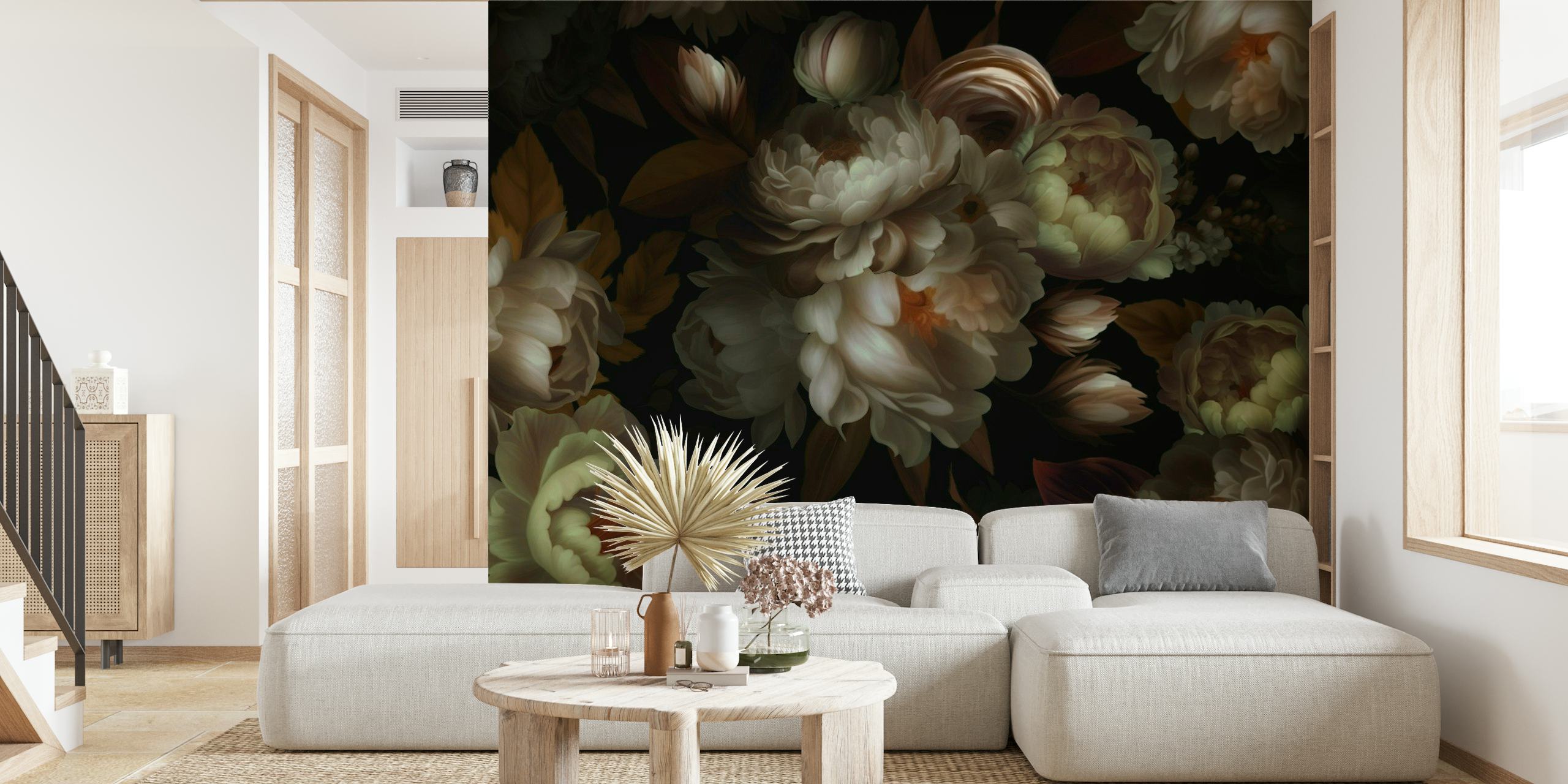 Baroque Luxury Night Flower Garden wallpaper