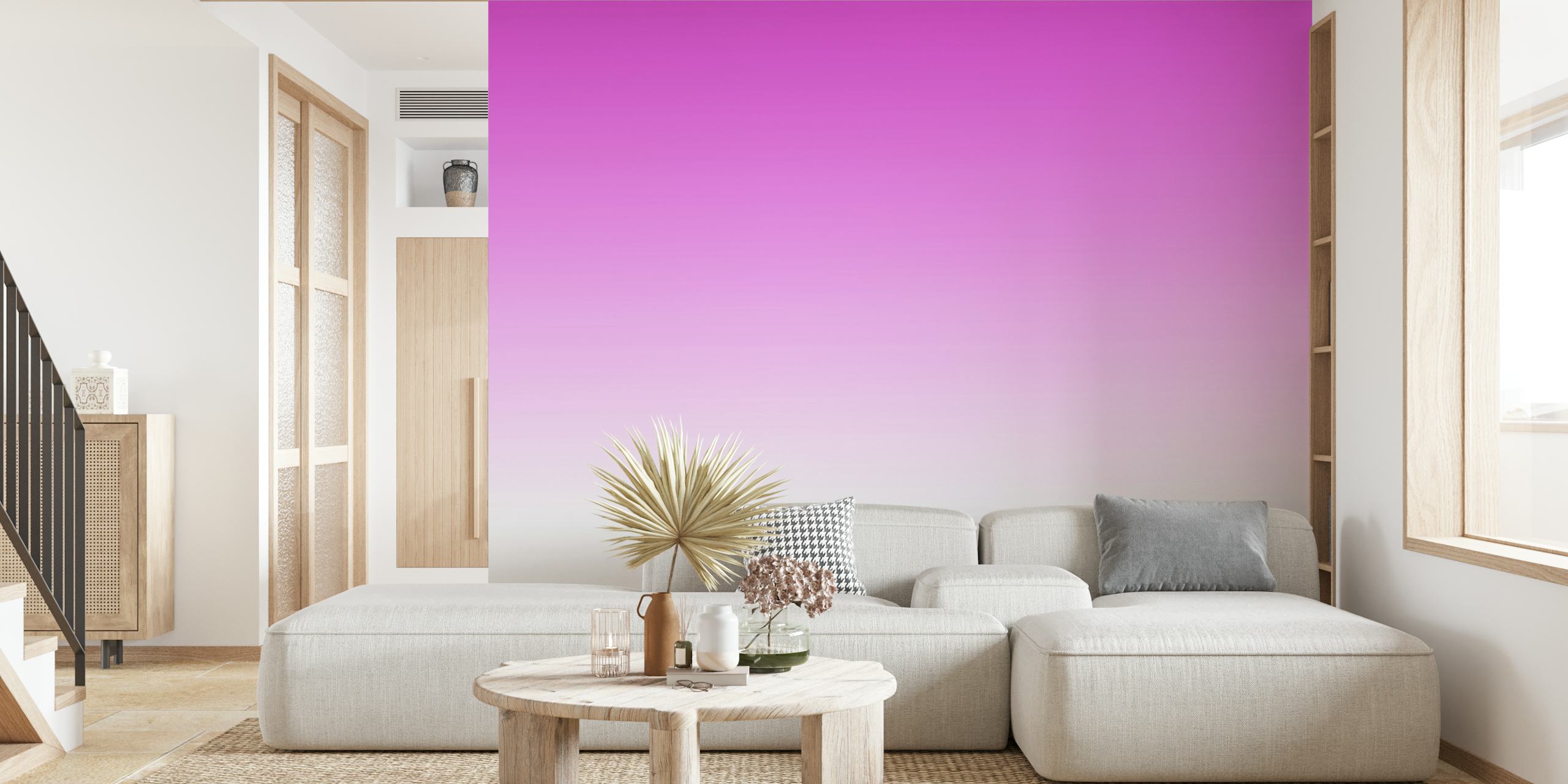 Gradient wallpaper in hot pink shades blending into white