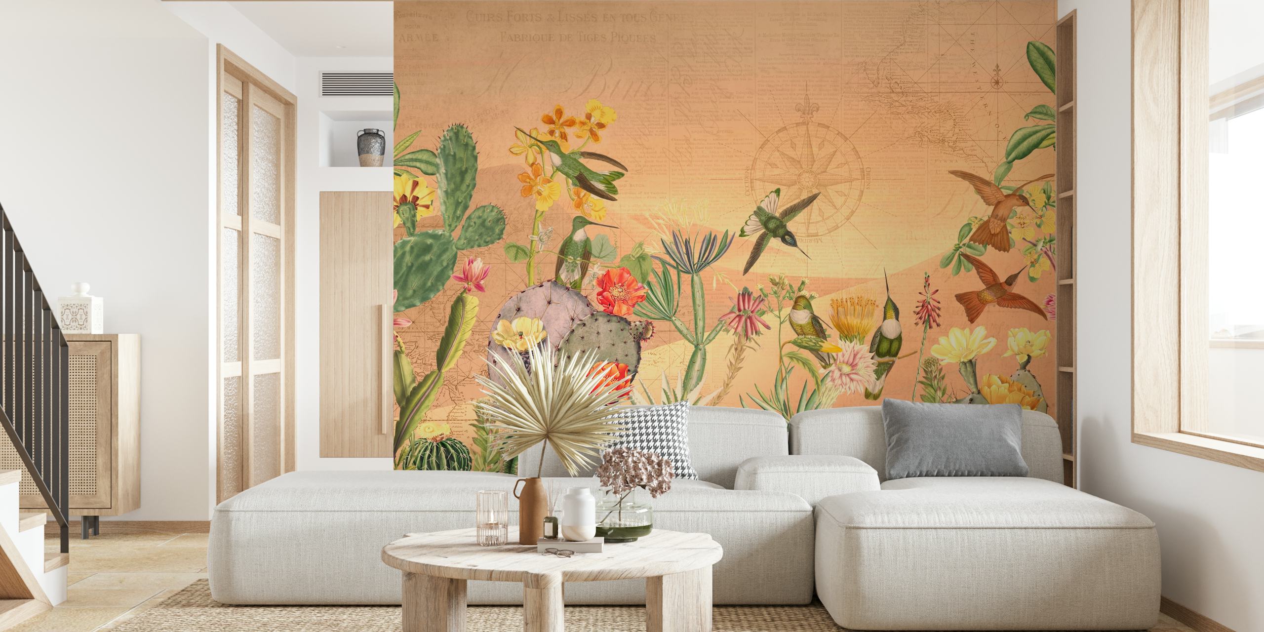 Wild Desert Sunset wallpaper in a room