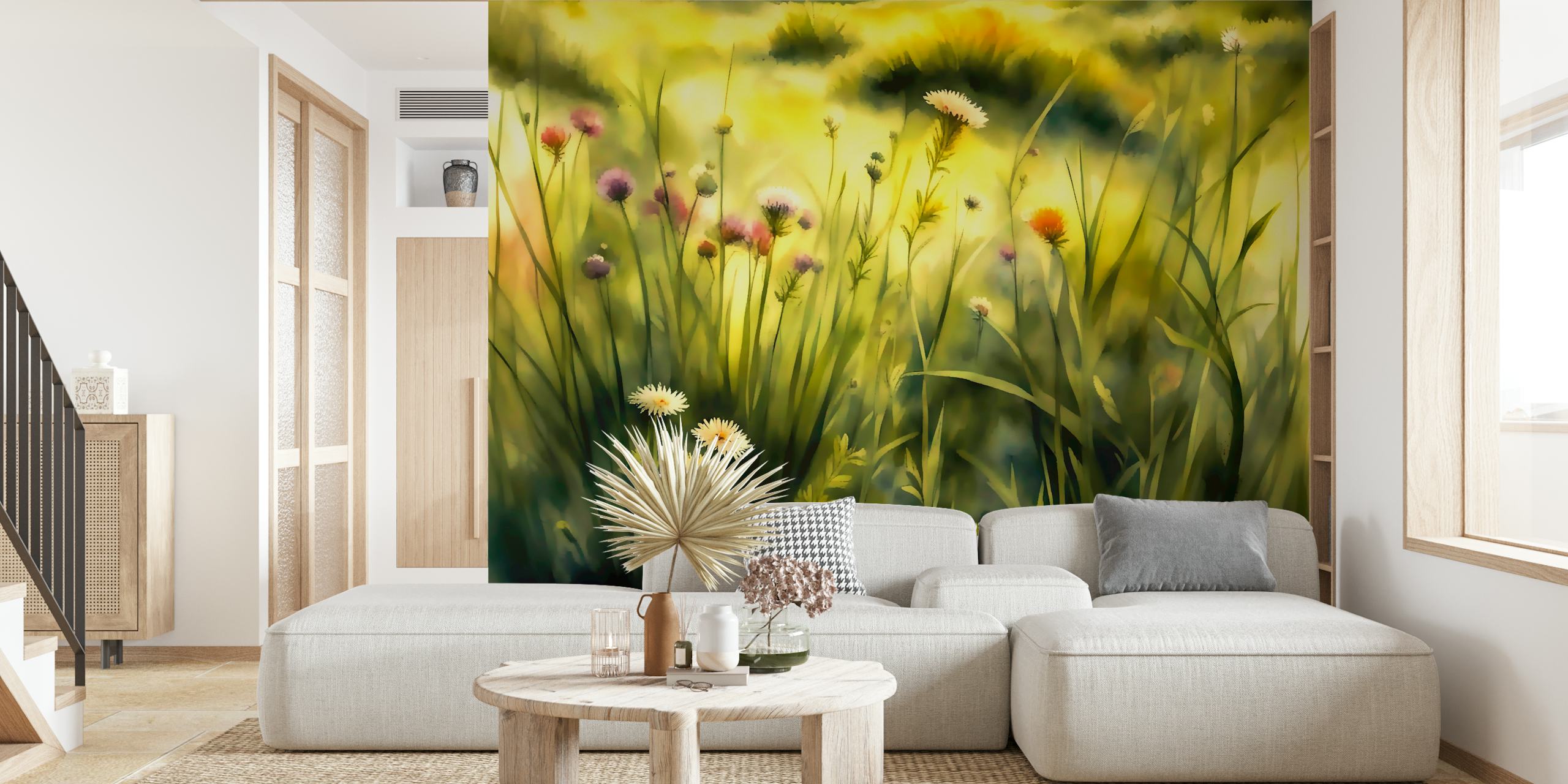Diseño de papel tapiz Moody Summer Grass