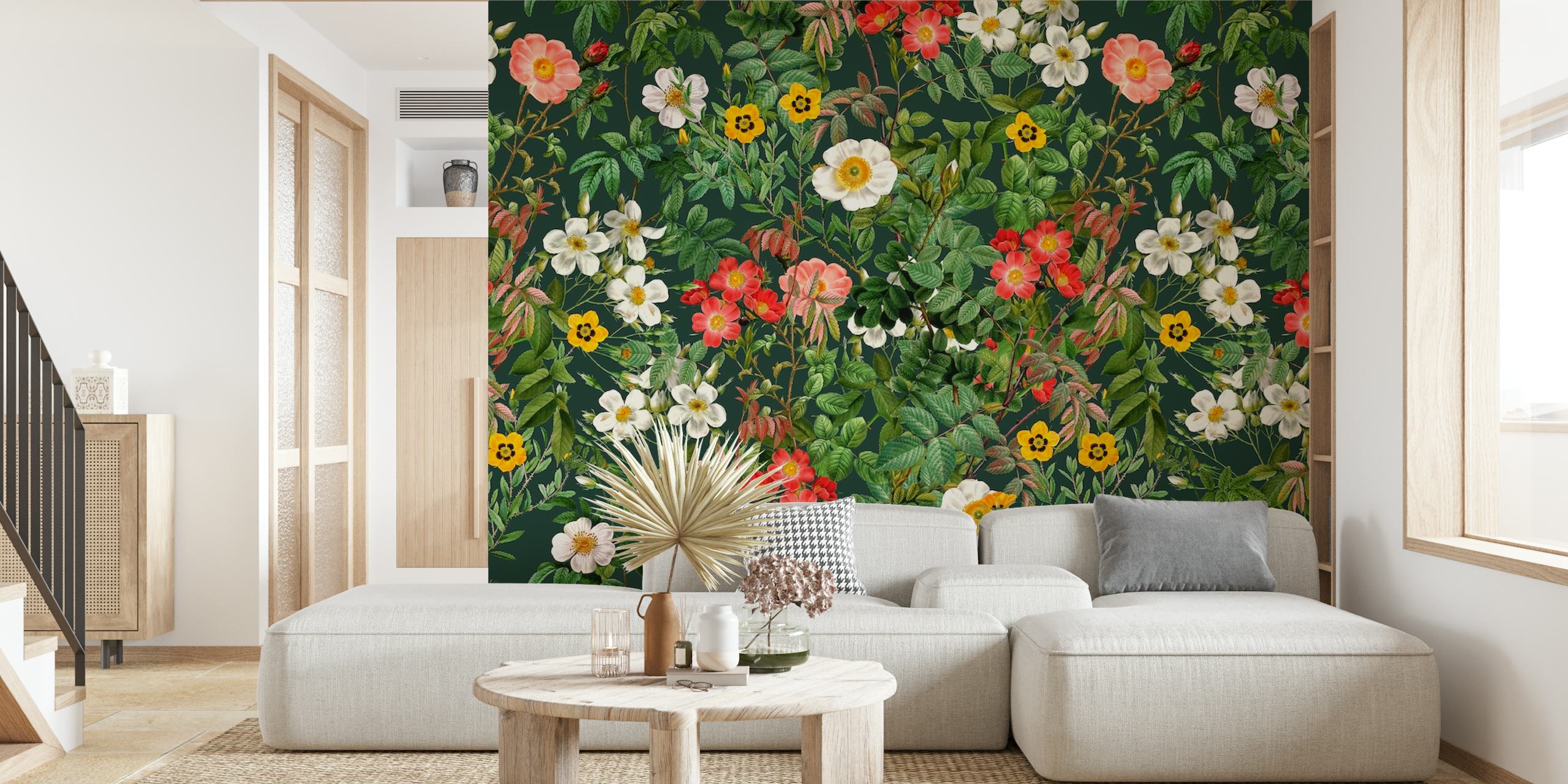 Ταπετσαρία Vintage Nature Garden σε ένα δωμάτιο