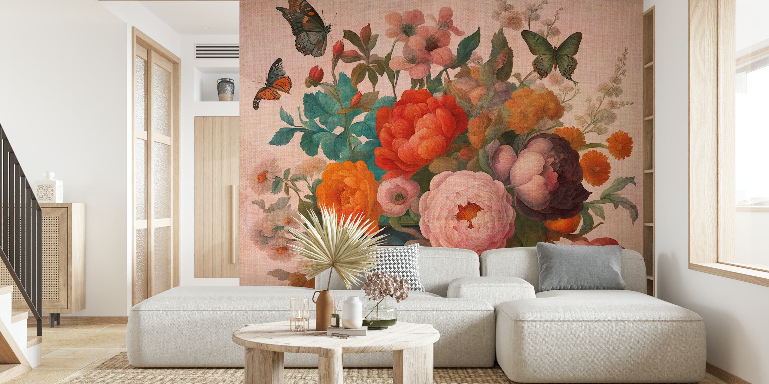Moody Baroque Flower design de papier peint