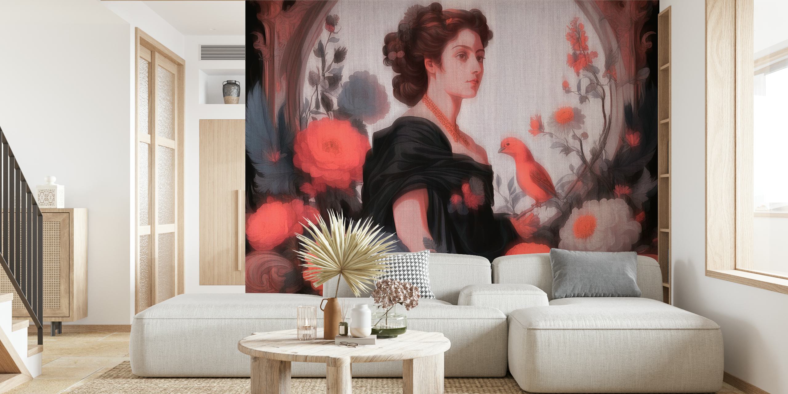 Madame Neon Baroque tapeta u postavci sobe