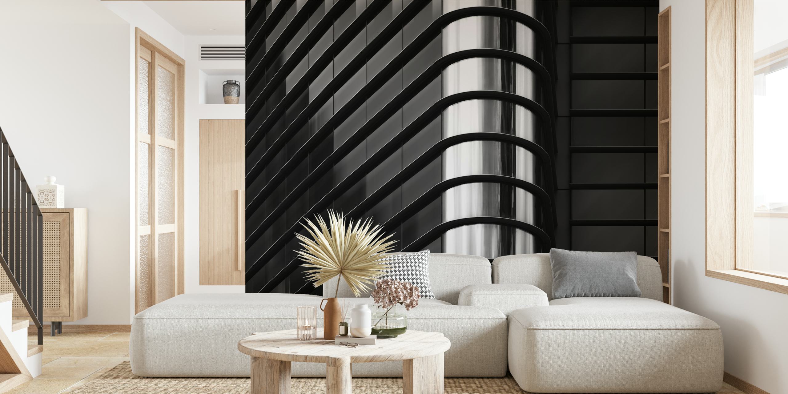 Modern wallpaper design with curves and lines