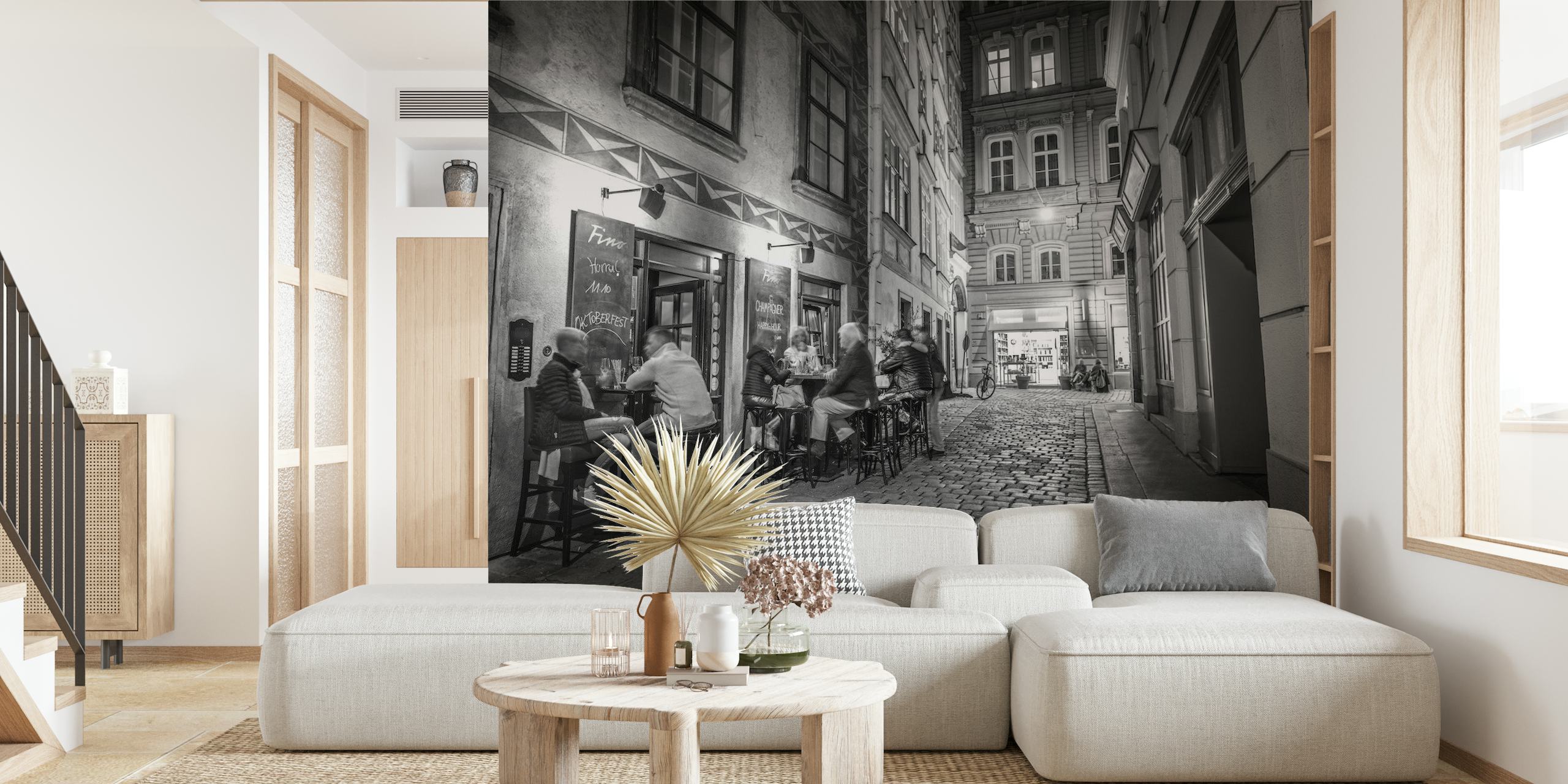 Street Cafe Vibes in Vienna wallpaper