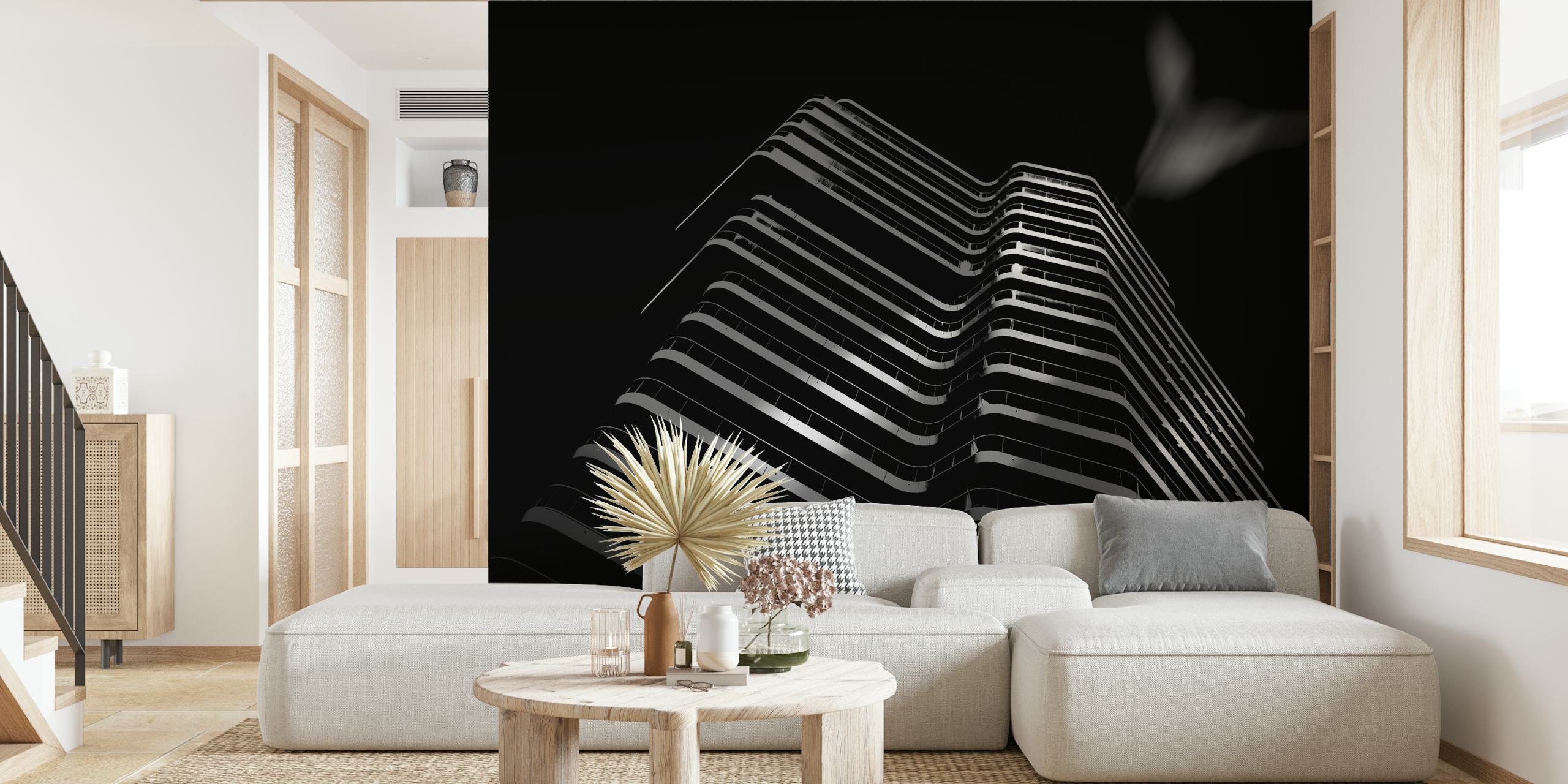 Black and white geometric patterns wallpaper
