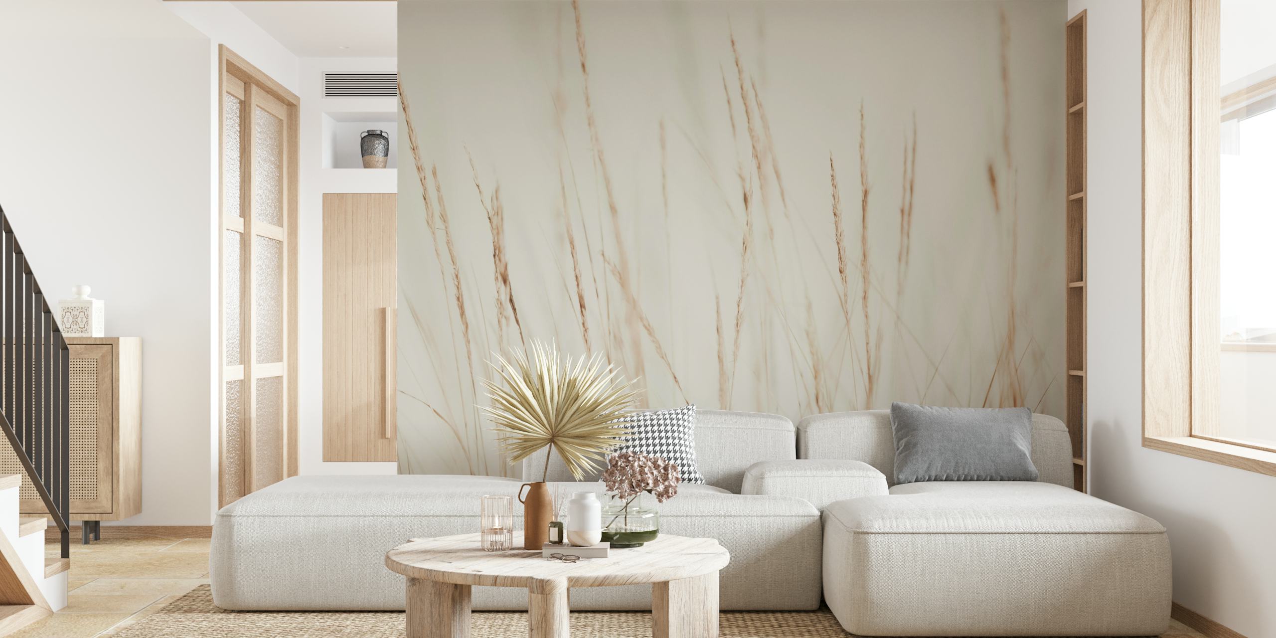 Ταπετσαρία Dune Grass Creme Beige Σε Ένα Δωμάτιο