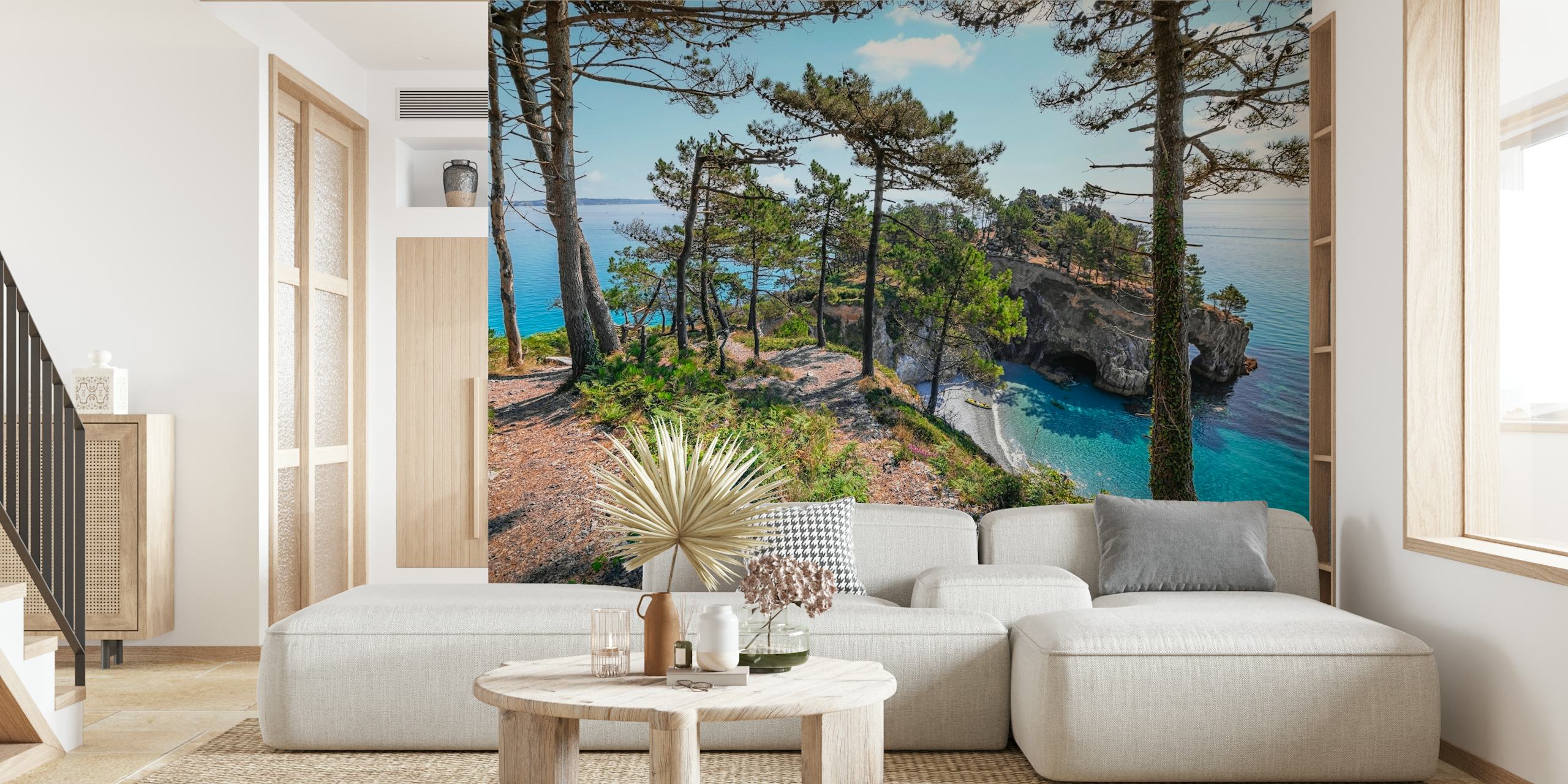 Design della carta da parati Crozon in una stanza luminosa