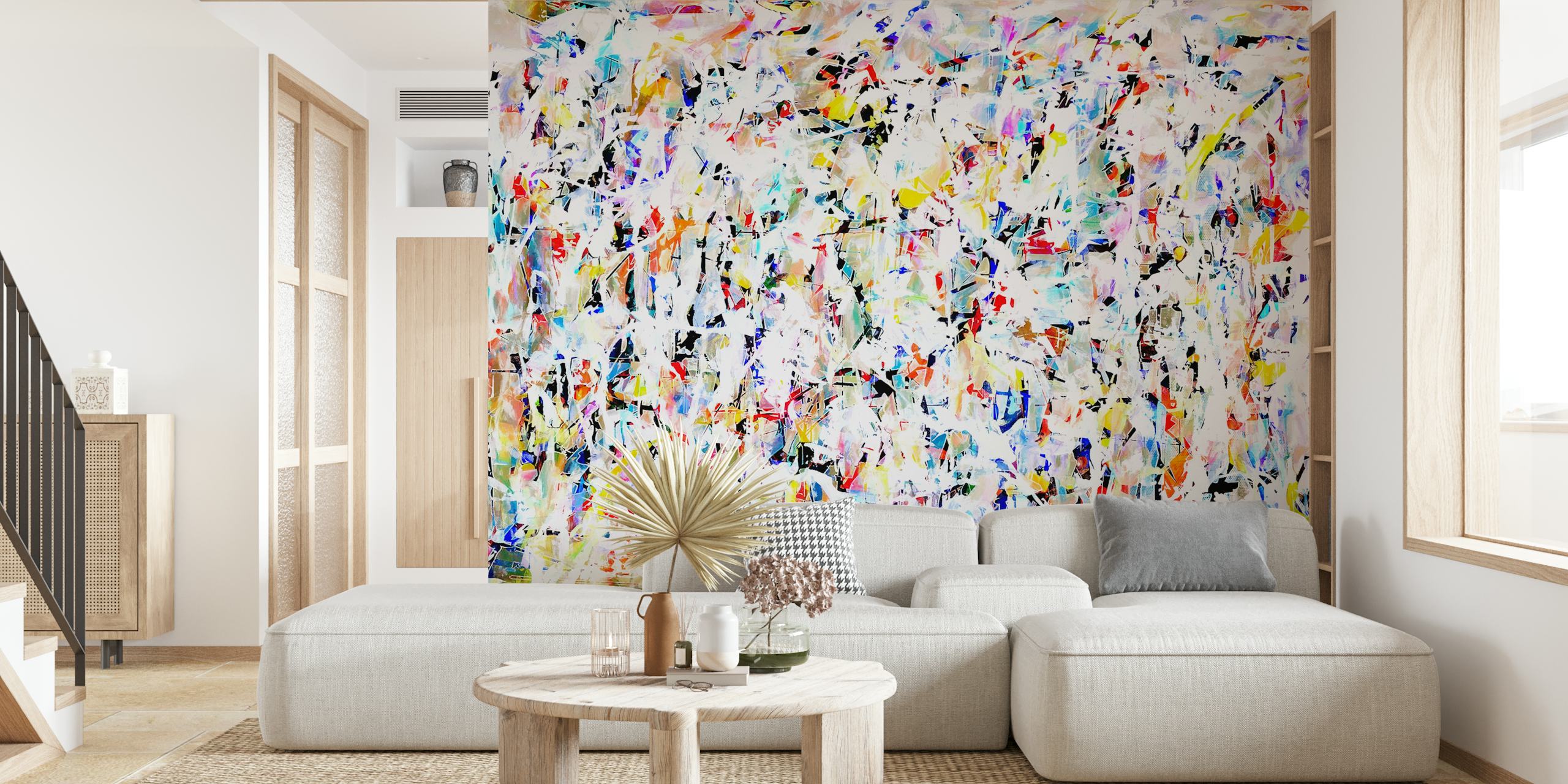 Colorful Pollock Wink 70 wallpaper in a room