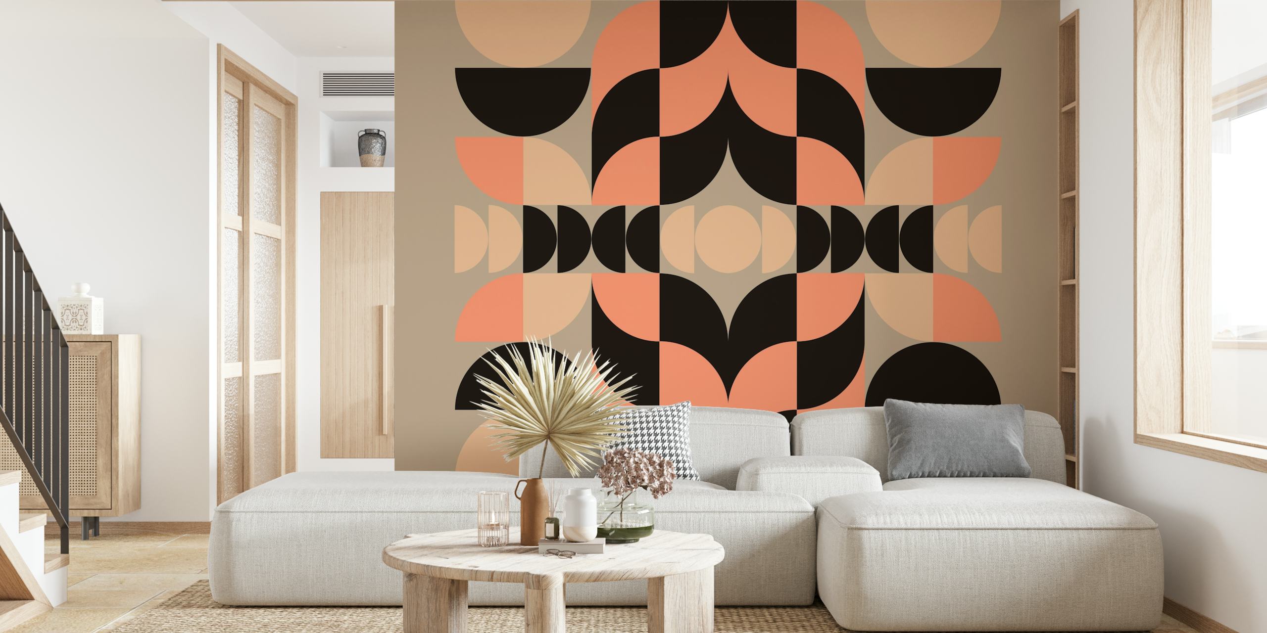 Seventies Geo Composition wallpaper in a room