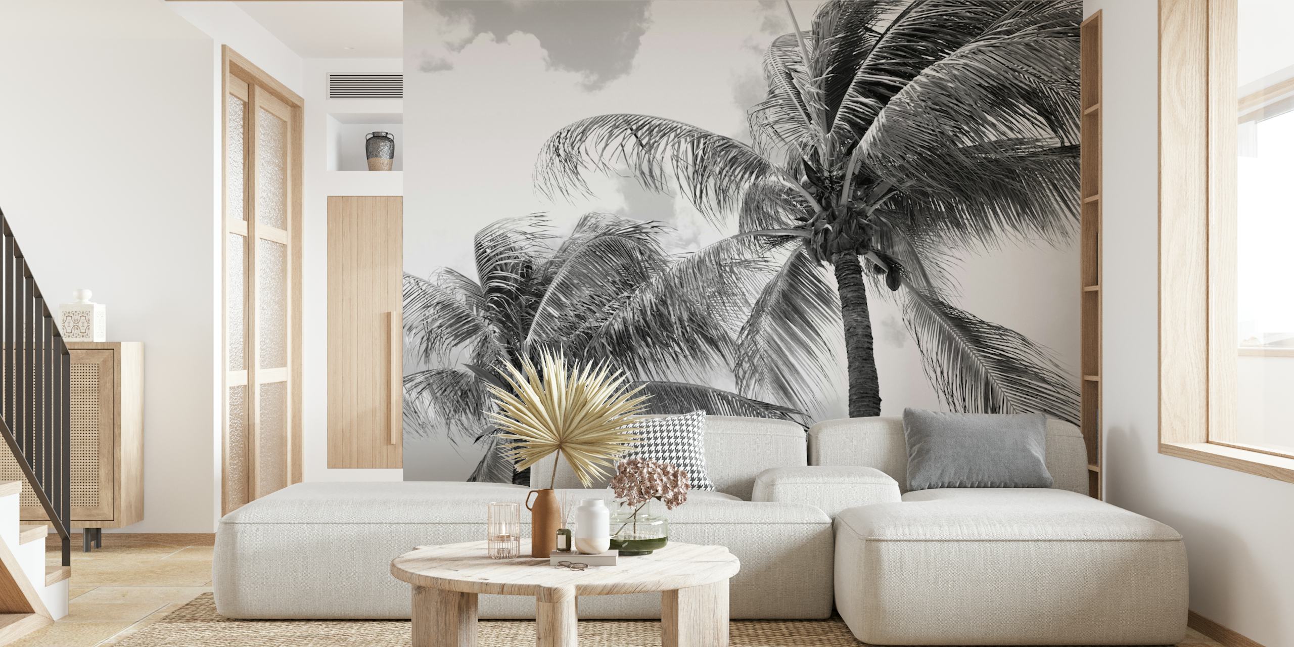 Tropical palm wallpaper design