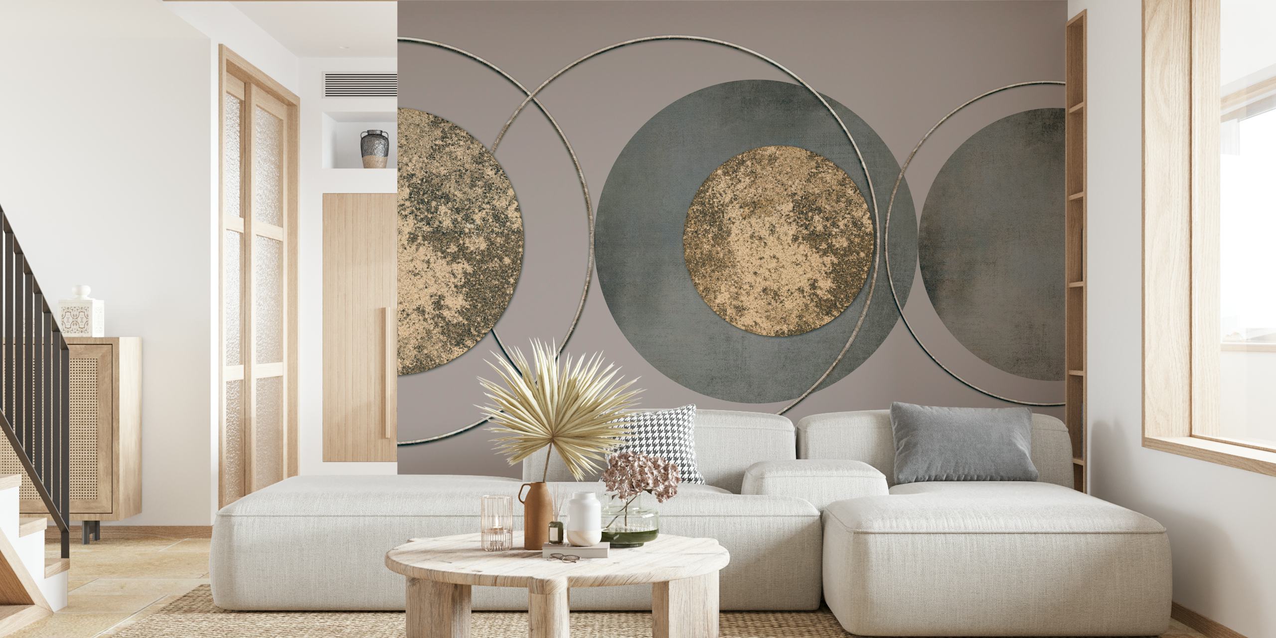 Mid Century De Luxe Modern Geometry wallpaper in a room