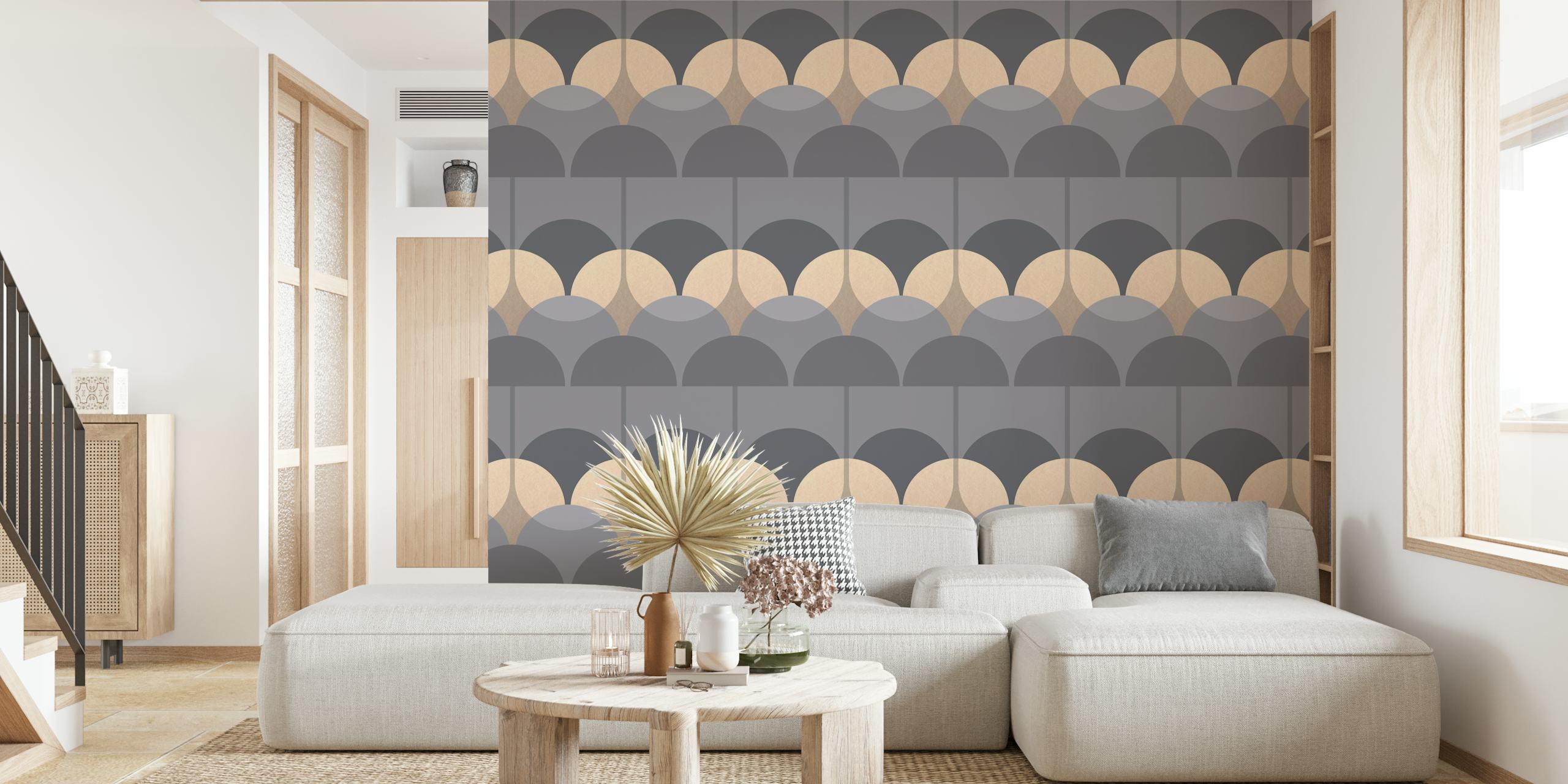 Modern Retro Art Neutral pattern in a furnished room