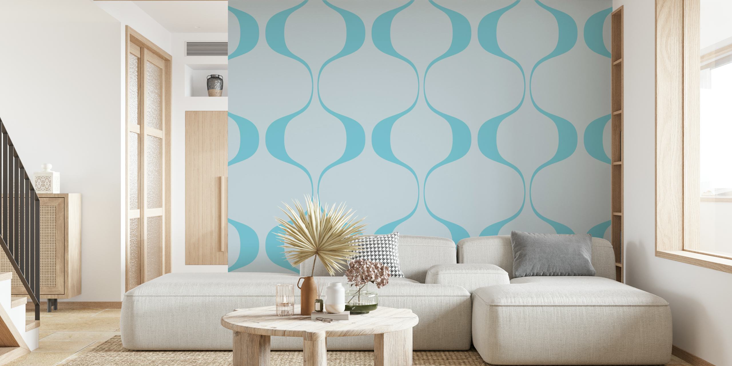 Calm Waves wallpaper in a modern room