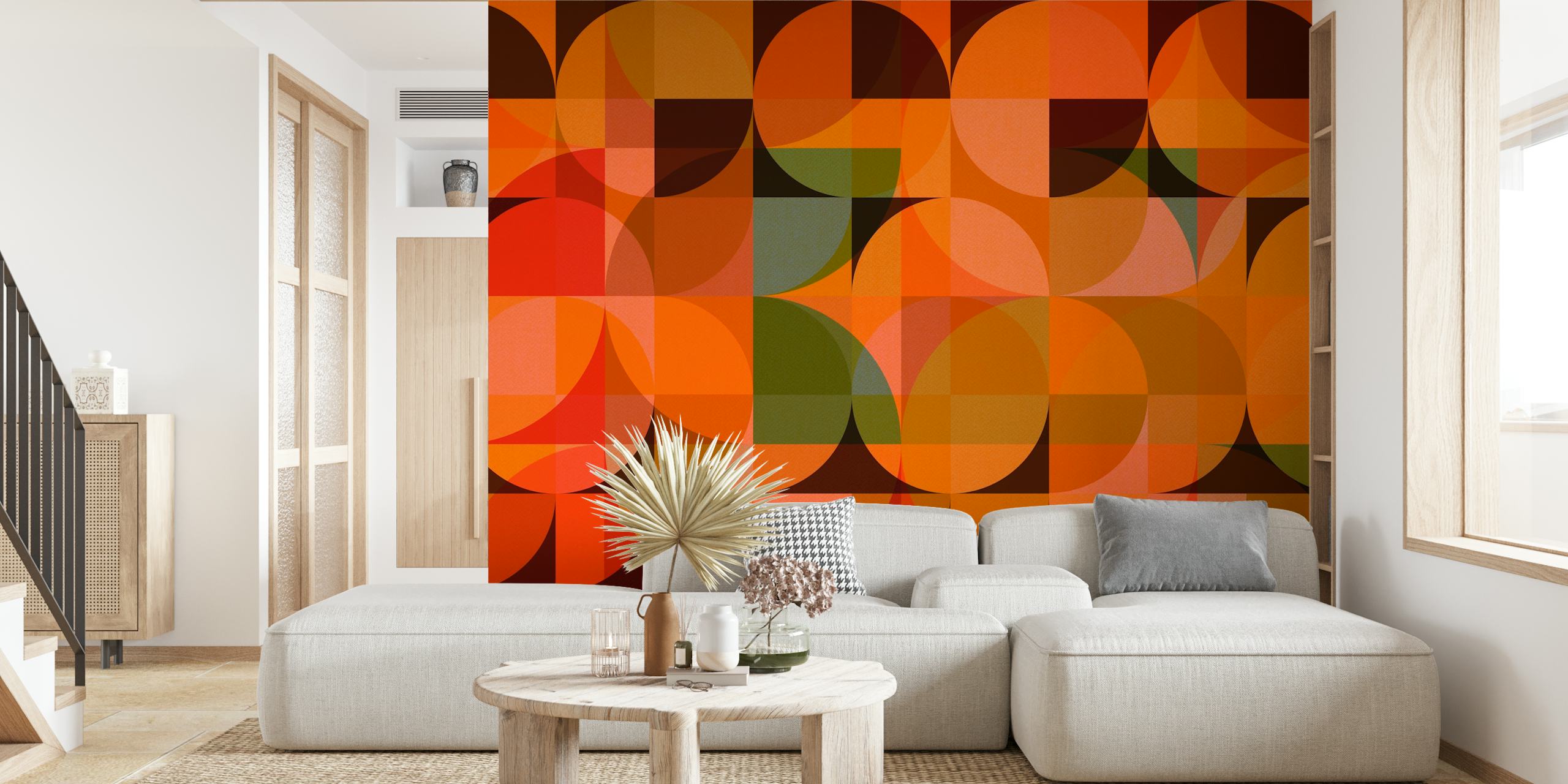Mid Century Bauhaus Rounds wandbedekking ontwerp