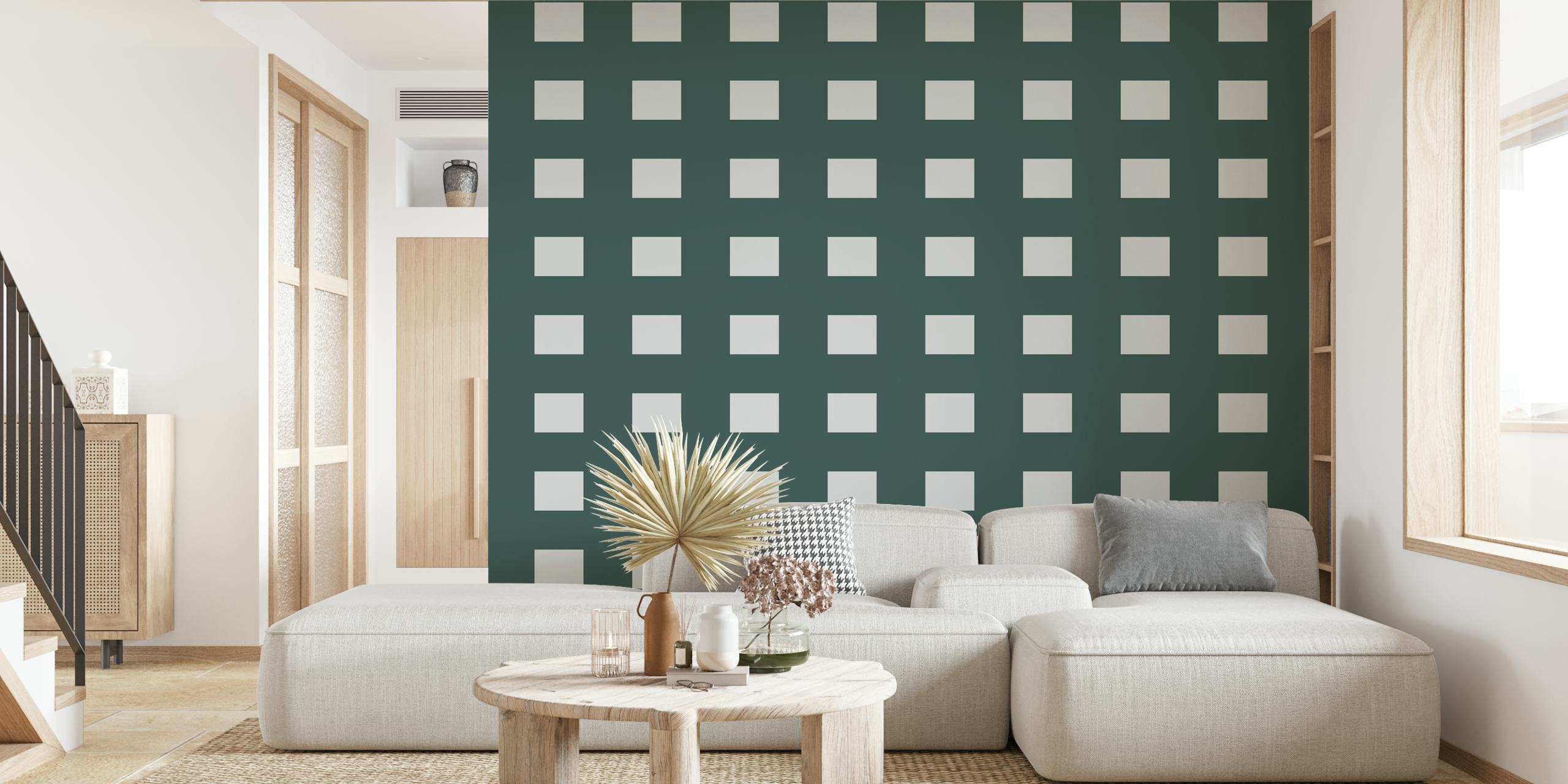 Trendy stripes wallpaper in a modern room
