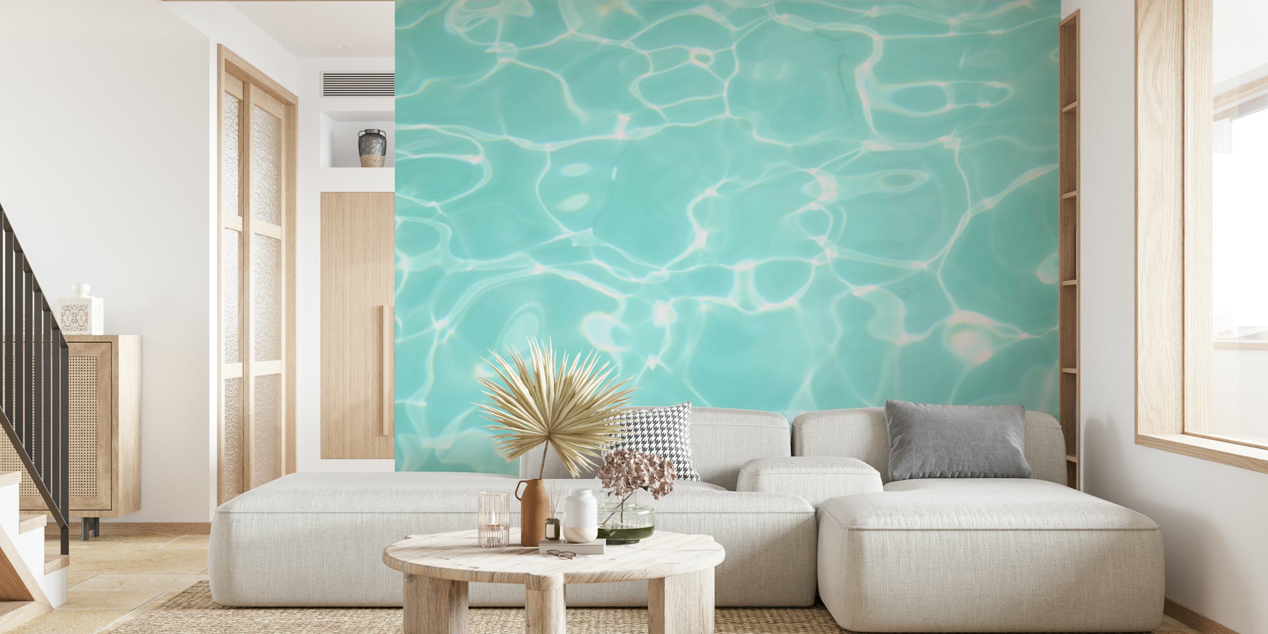 Light aqua water texture with ripple effects wallpaper