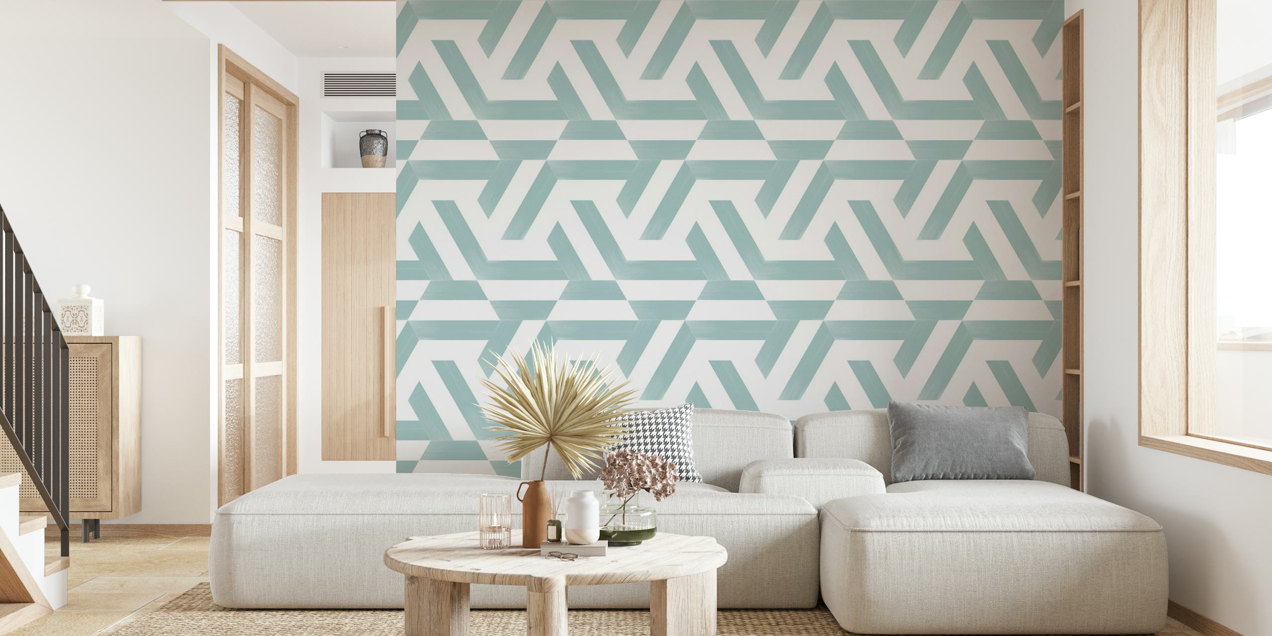 Playful Hexagon Pale Blue Grey Tiles Combo 1 wallpaper