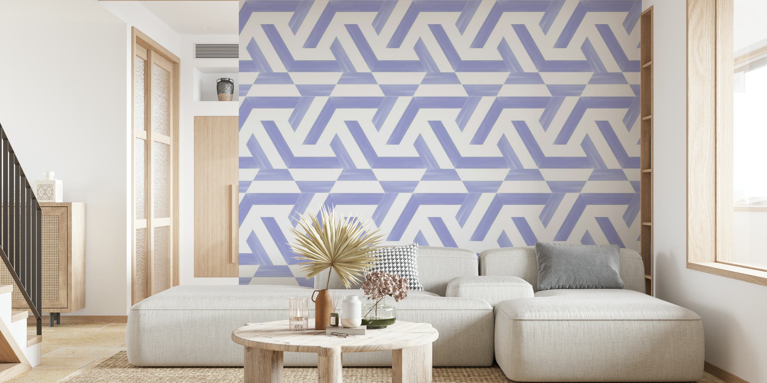Playful Hexagon Lilac Tiles Combo 1 wallpaper
