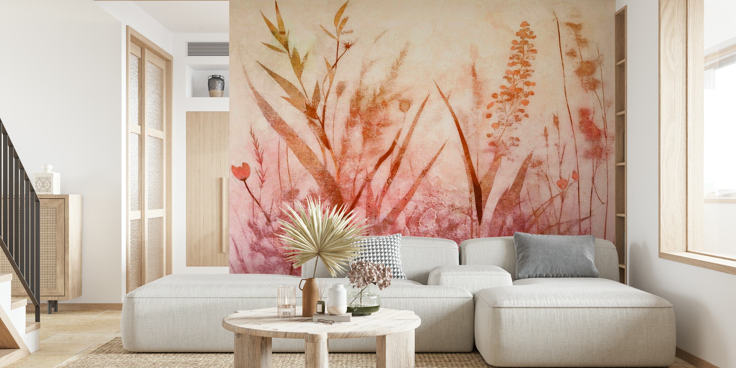 Peach Meadow Flowers wallpaper